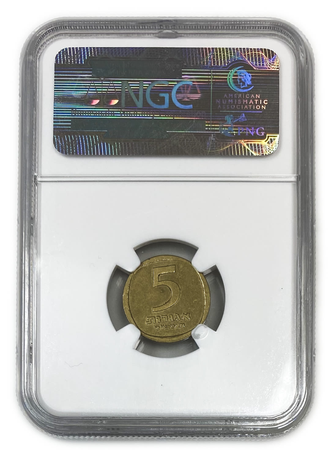 Israel - 5 agorot 1964 - NGC 61
A coin from 1964 with the lowest issue amount of the same value, a ... - 1 3