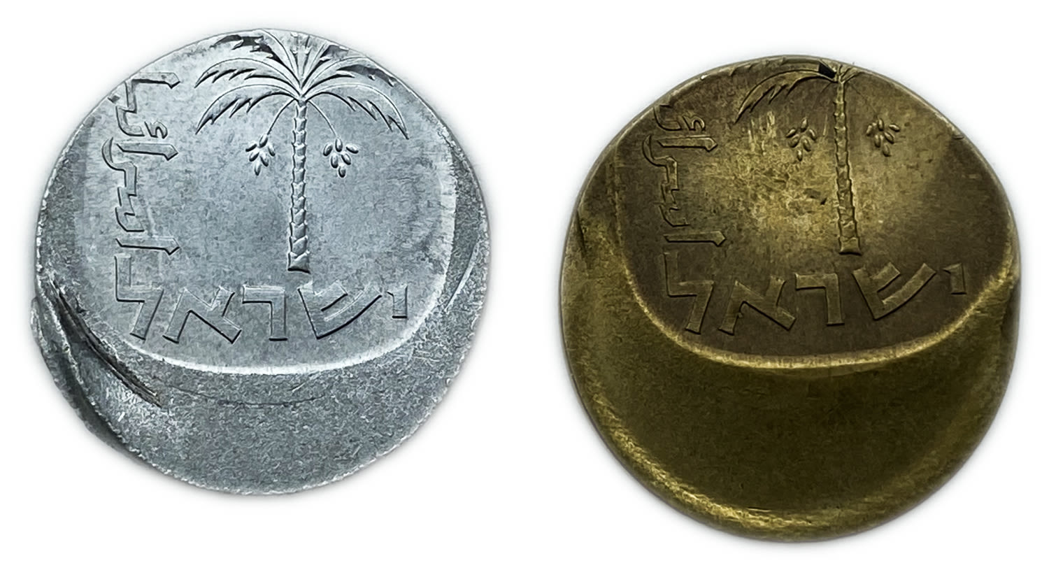 Israel - Pair of coins 10 Agorot 1976, 1978 - Minting Error - Off-Center
On January 1, 1960, the new ... - 1 1