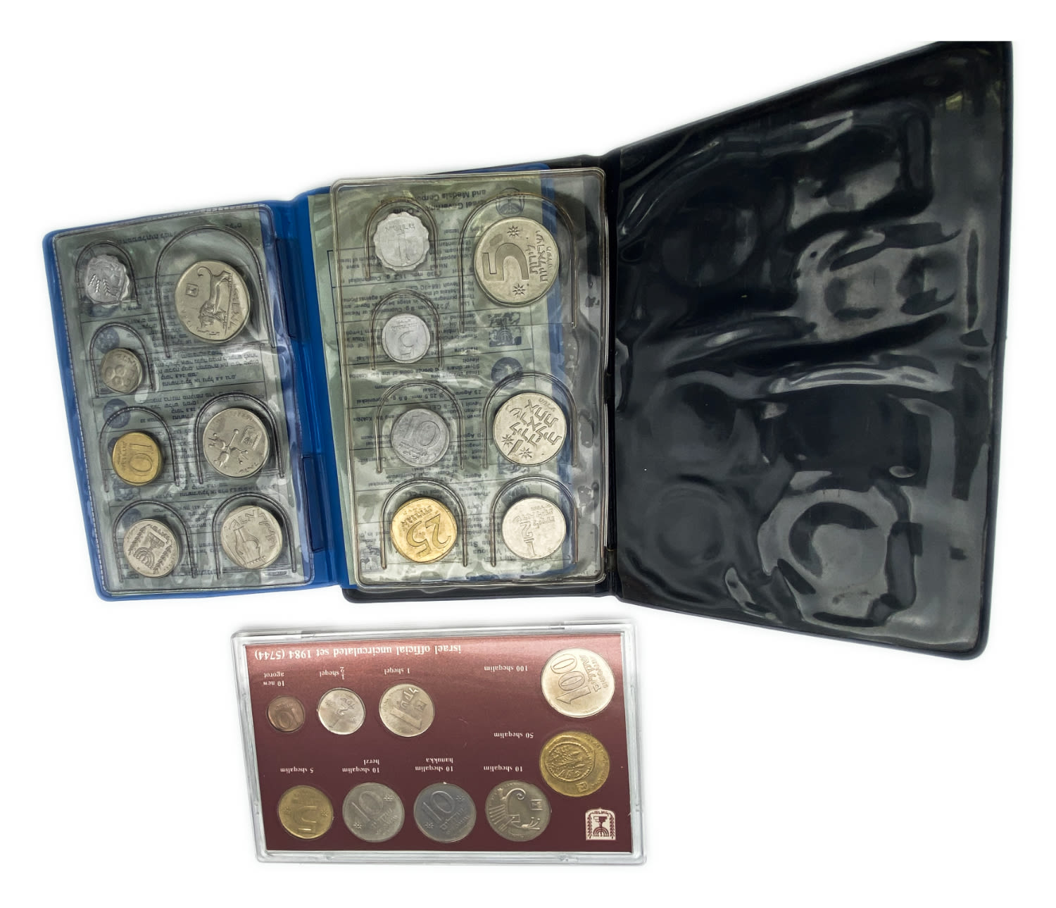 Israel - Group of 3 sets of coins from the years 1979, 1984 and a souvenir set from the period of the pound (1980?) ... - 1 2