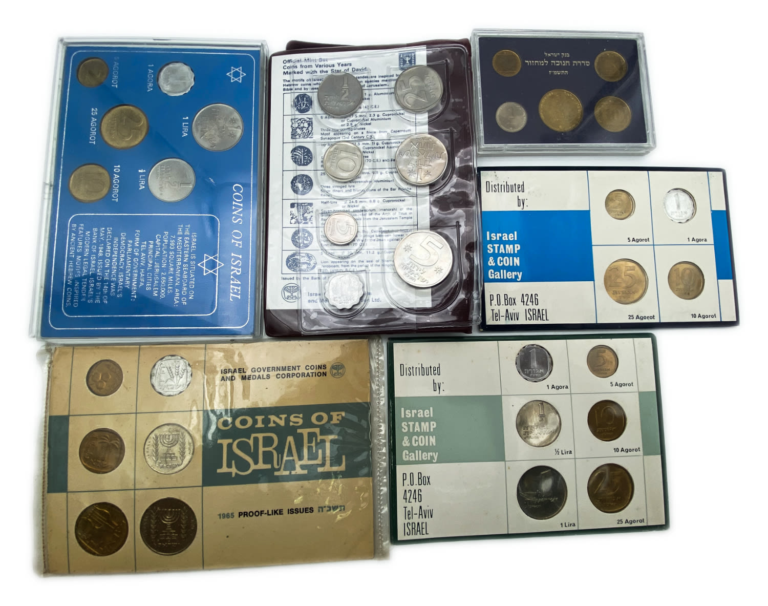 Israel - a group of 6 sets of coins from the period of the Lira and the new shekel - different years, UNC conditions - 1 0