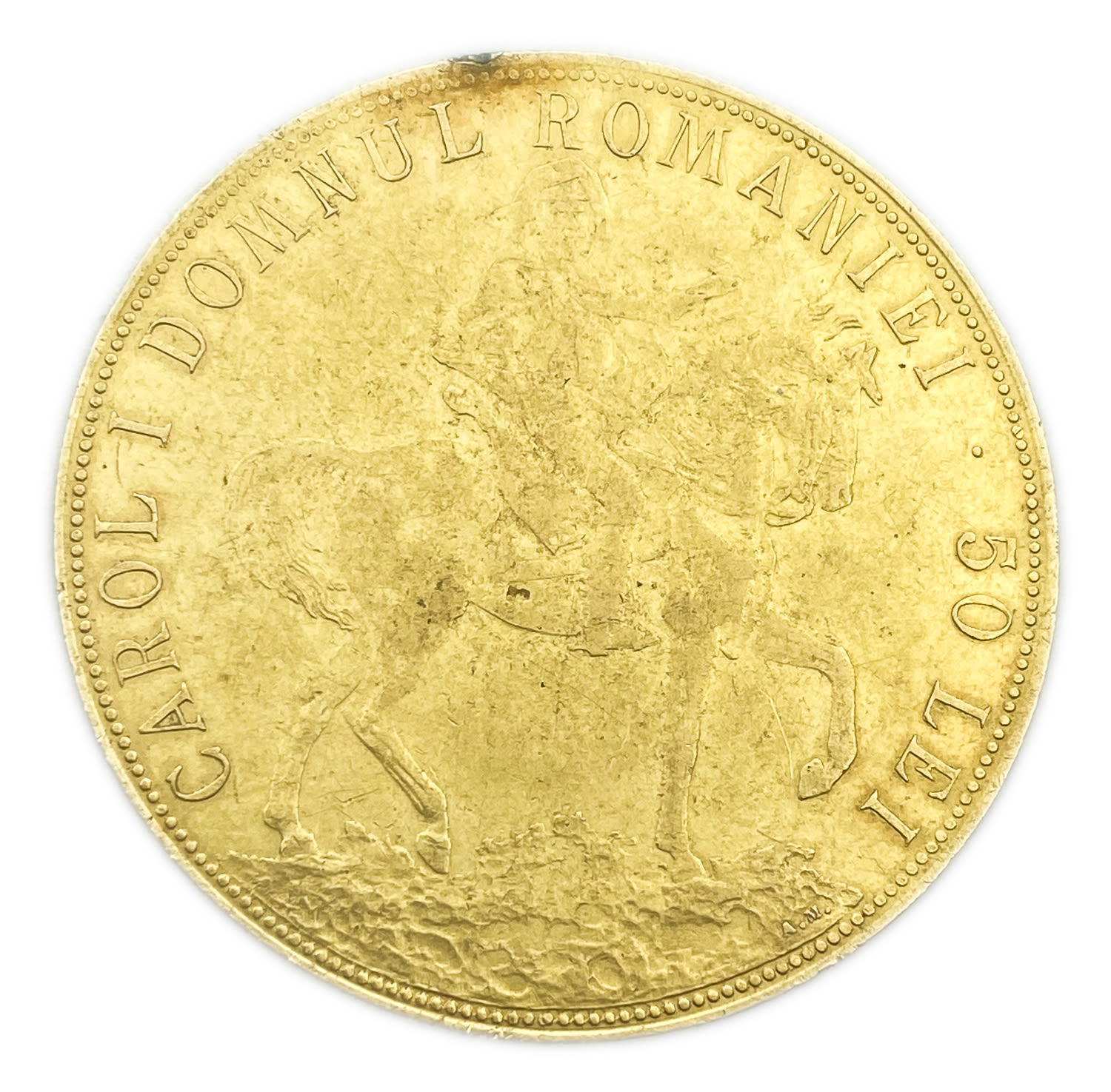 Romania - 50 Lei 1906 - Carol I Reign of Carol I - Rare - Gold 900, 16.1g, 35mm
Mintage: 28 ... - 1 1