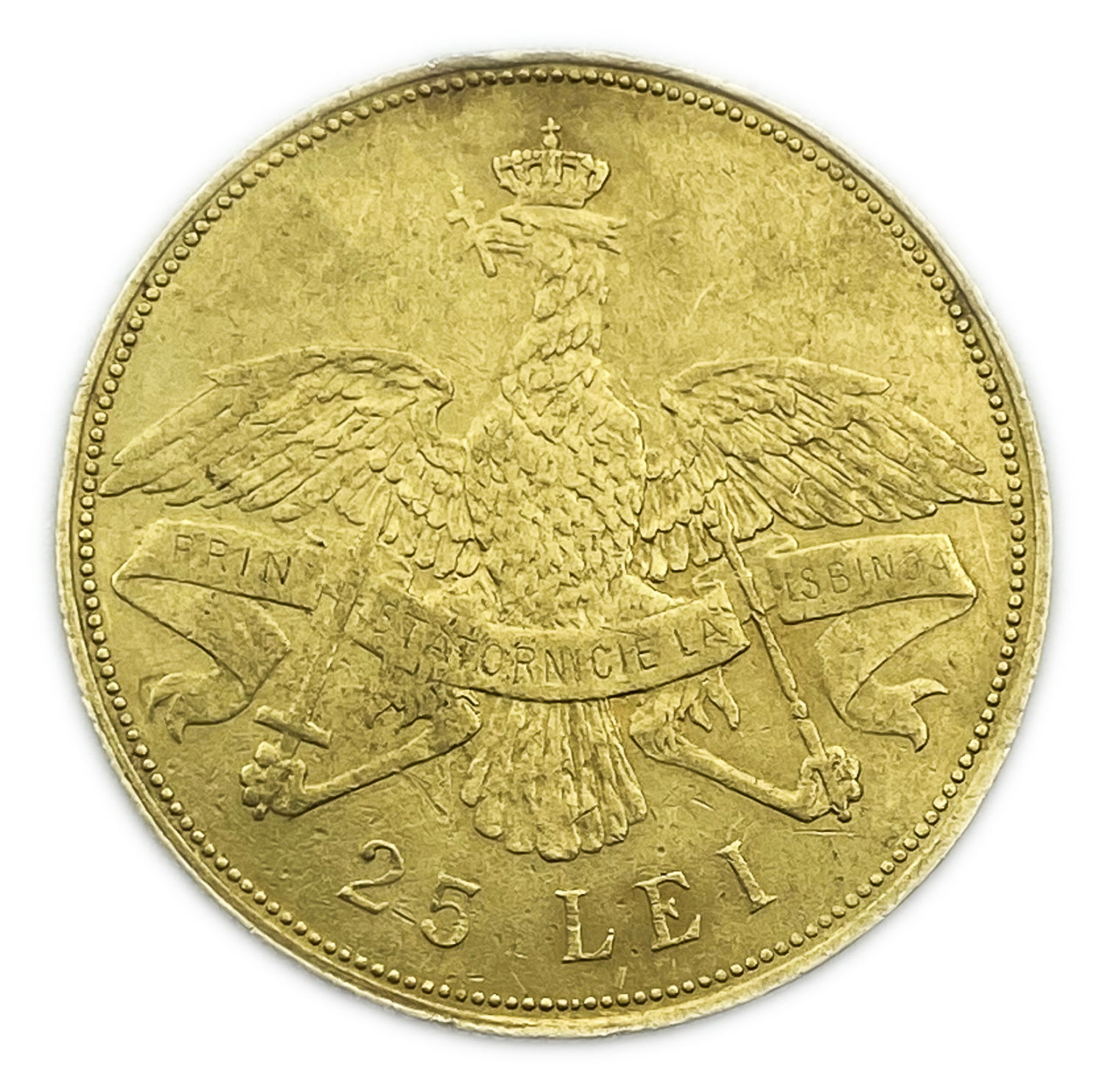 Romania - 25 Lei 1906 - Carol I Reign of Carol I - Rare - gold 900, 8.02g, 30mm
Mintage: 24 ... - 1 1