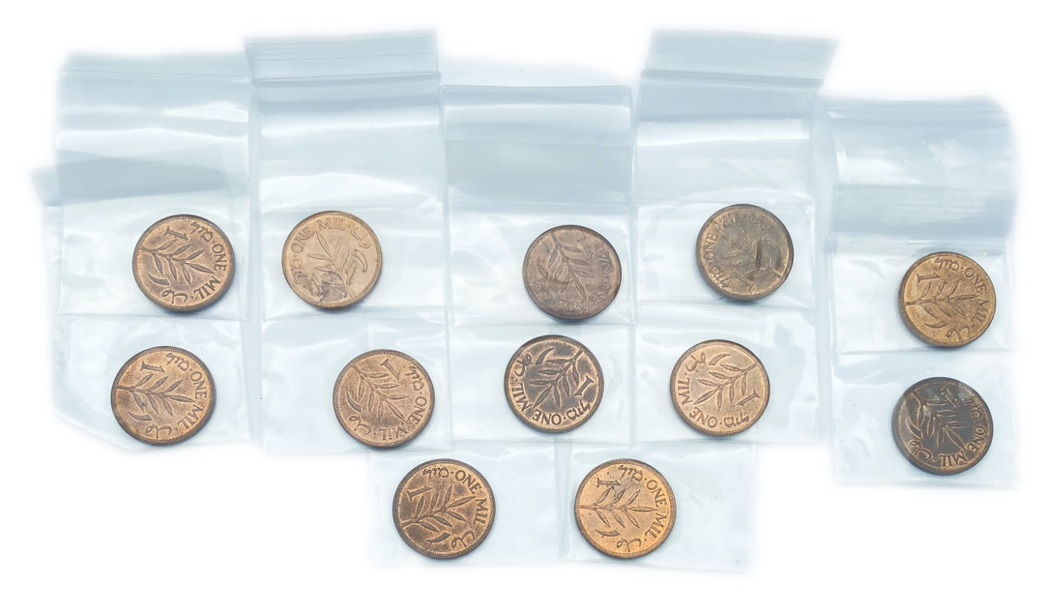 Palestine - 12 Units of 1 Mil 1927 - AU-UNC
MIL, was the Hebrew name of the coin that was legal ... - 1 2