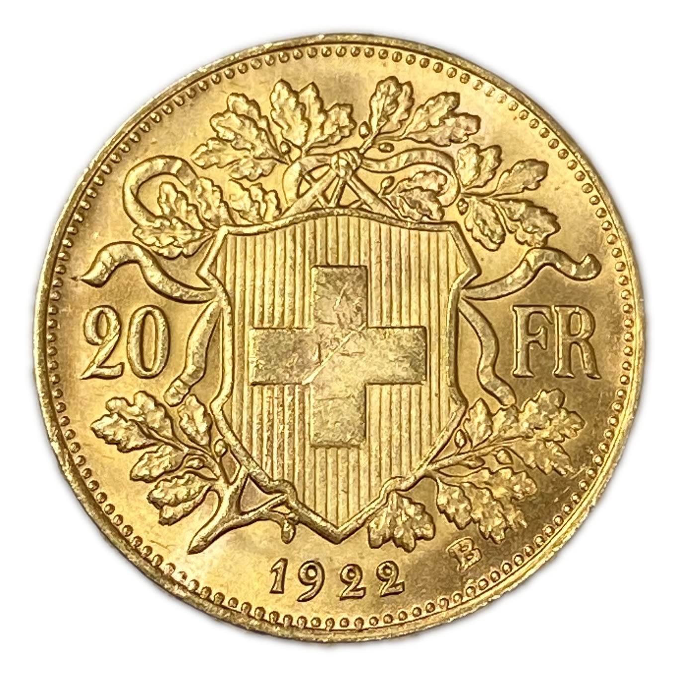 Switzerland - 20 francs 1922 - Swiss Confederation - Gold 900, 6.44 g, 21 mm - UNC
Only 10% fees ... - 1 0