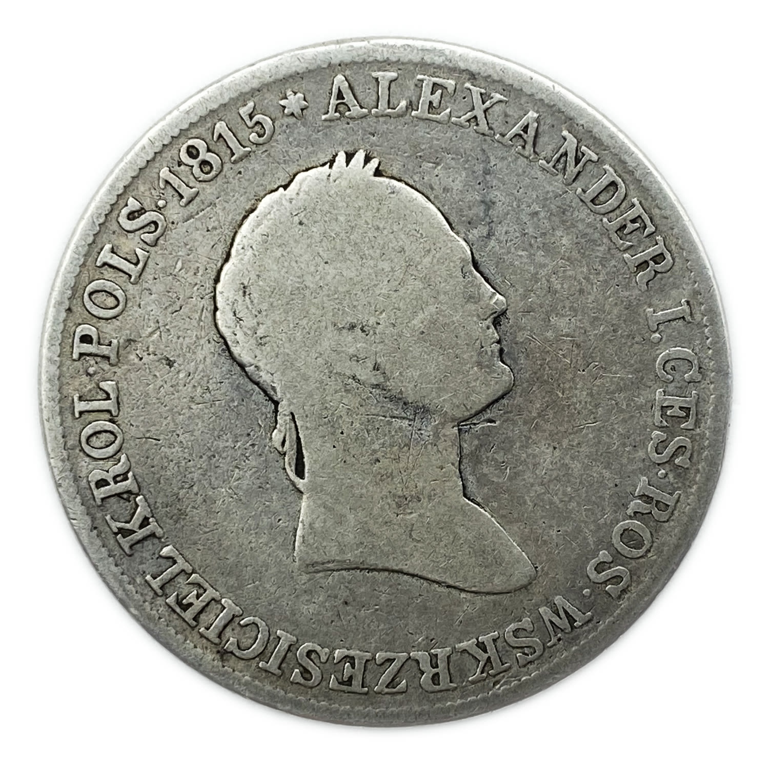 Poland - 5 zlotys 1829 - silver 868, 15.32 g, 31 mm - F
Obverse
Lettering: ALEXANDER ... - 1 0