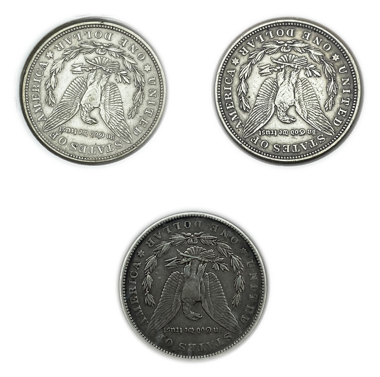 USA - Lot of 3 coins of 1 Morgan Dollar 1889, 1921 - UNC - Silver
The Morgan dollar was a United ... - 1 1