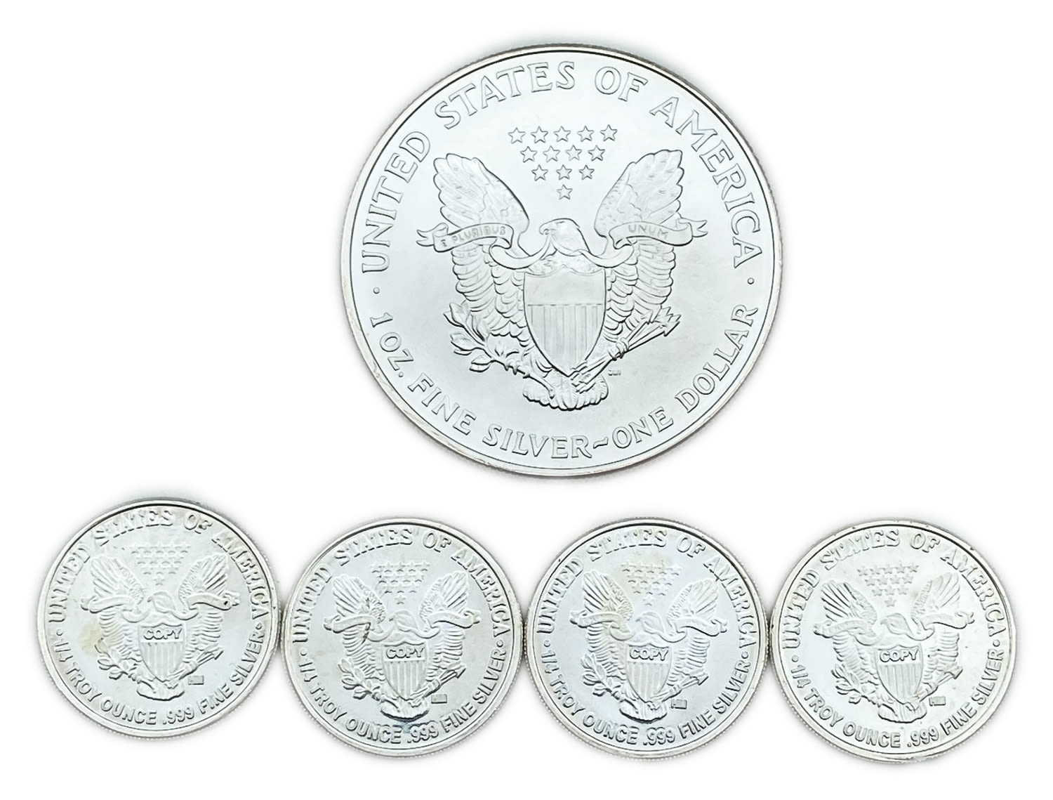 USA - Lot of 5 coins, 1/4 and 1 Dollar 2006- "Walking Librety - Silver Eagle" - UNC
American Eagle ... - 1 1