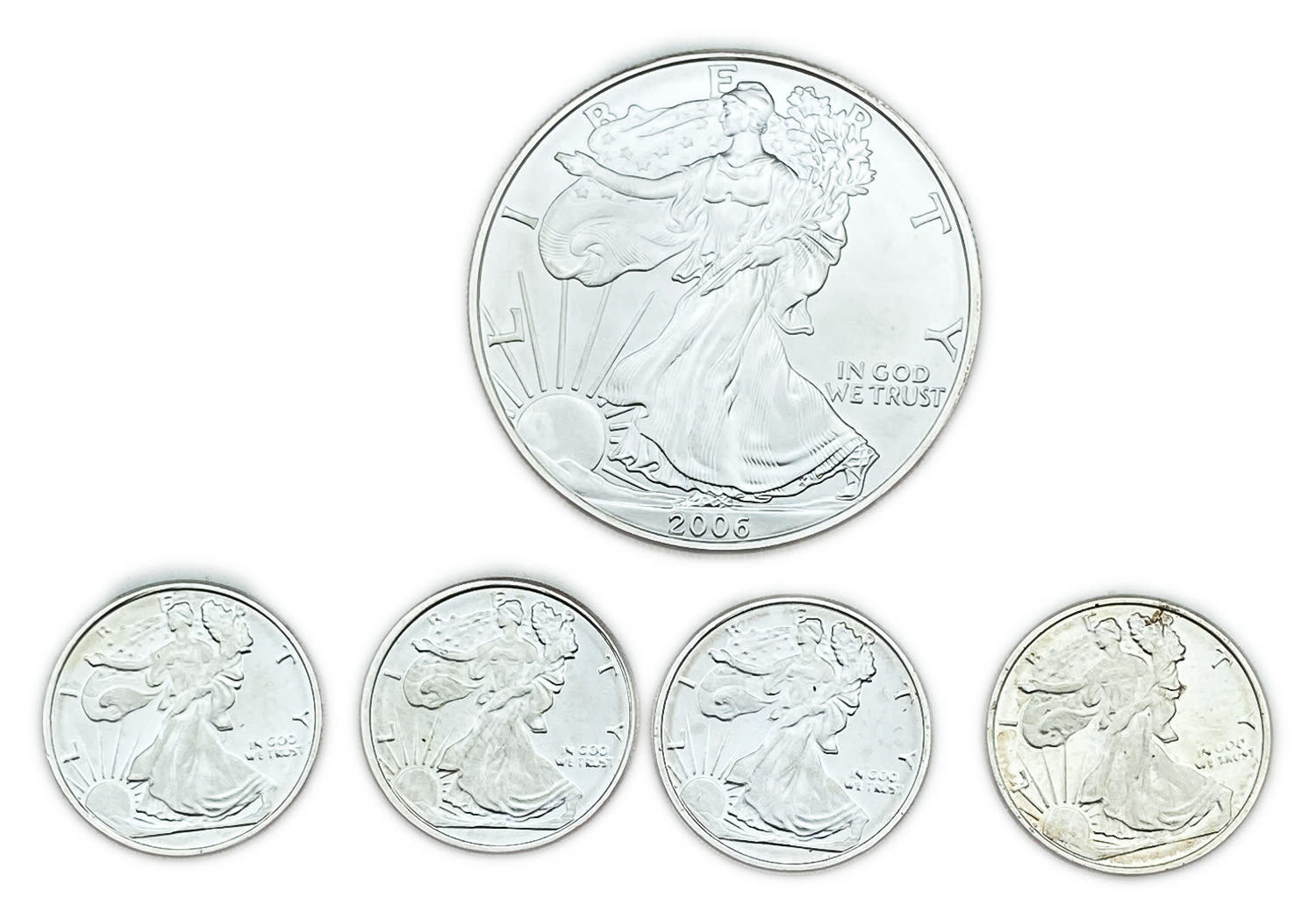USA - Lot of 5 coins, 1/4 and 1 Dollar 2006- "Walking Librety - Silver Eagle" - UNC
American Eagle ... - 1 0