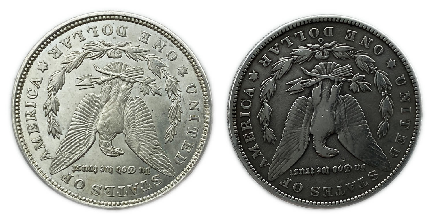 USA - Lot of 2 coins of 1 Morgan Dollar 1904, 1921 - Silver
The Morgan dollar was a United States ... - 1 1