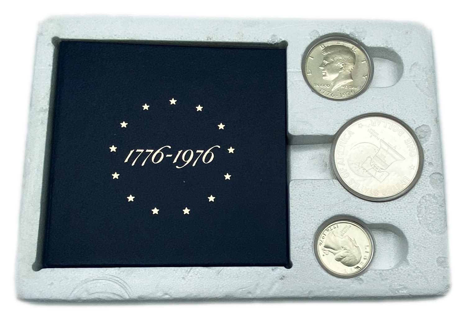 USA - 1976 coin set - 1/4, 1/2 and 1 dollar - 200th anniversary of the founding of the United States - 1 0