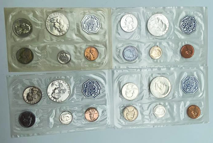 USA - 4 sets of coins - from the years 1961, 1962, 1964, 1965 - UNC conditions - 1 1
