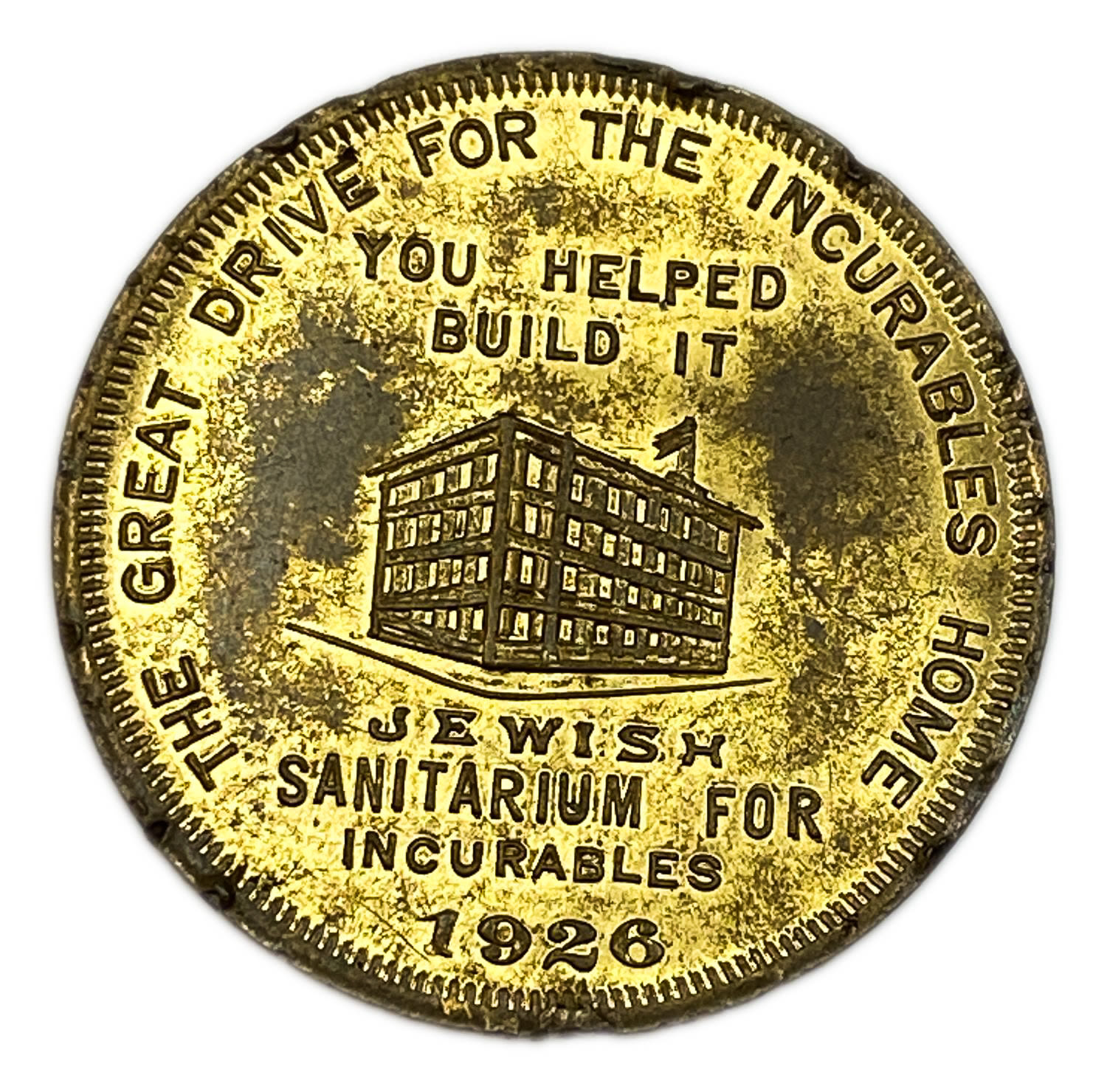 Judaica / Zionism - Donation token - Sanitarium - USA - 1926.
$1 donation token for Jewish ... - 1 1