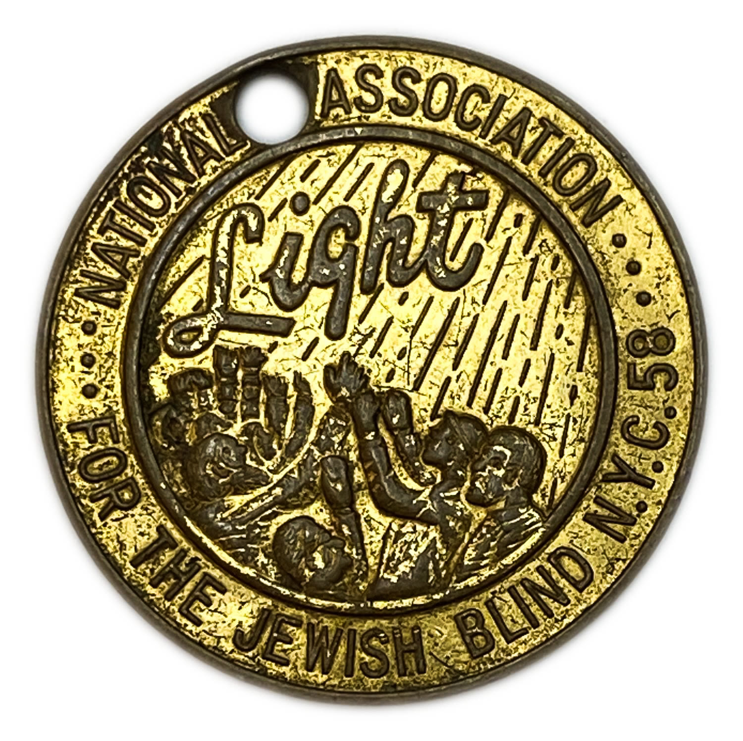 Judaica / Zionism - Appreciation token New York Gilt donation medallion of the National Association for the ... - 1 0