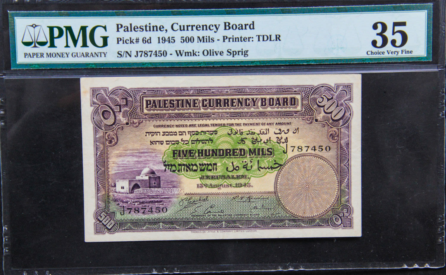Palestine - 500 mils 1945. - 1 0