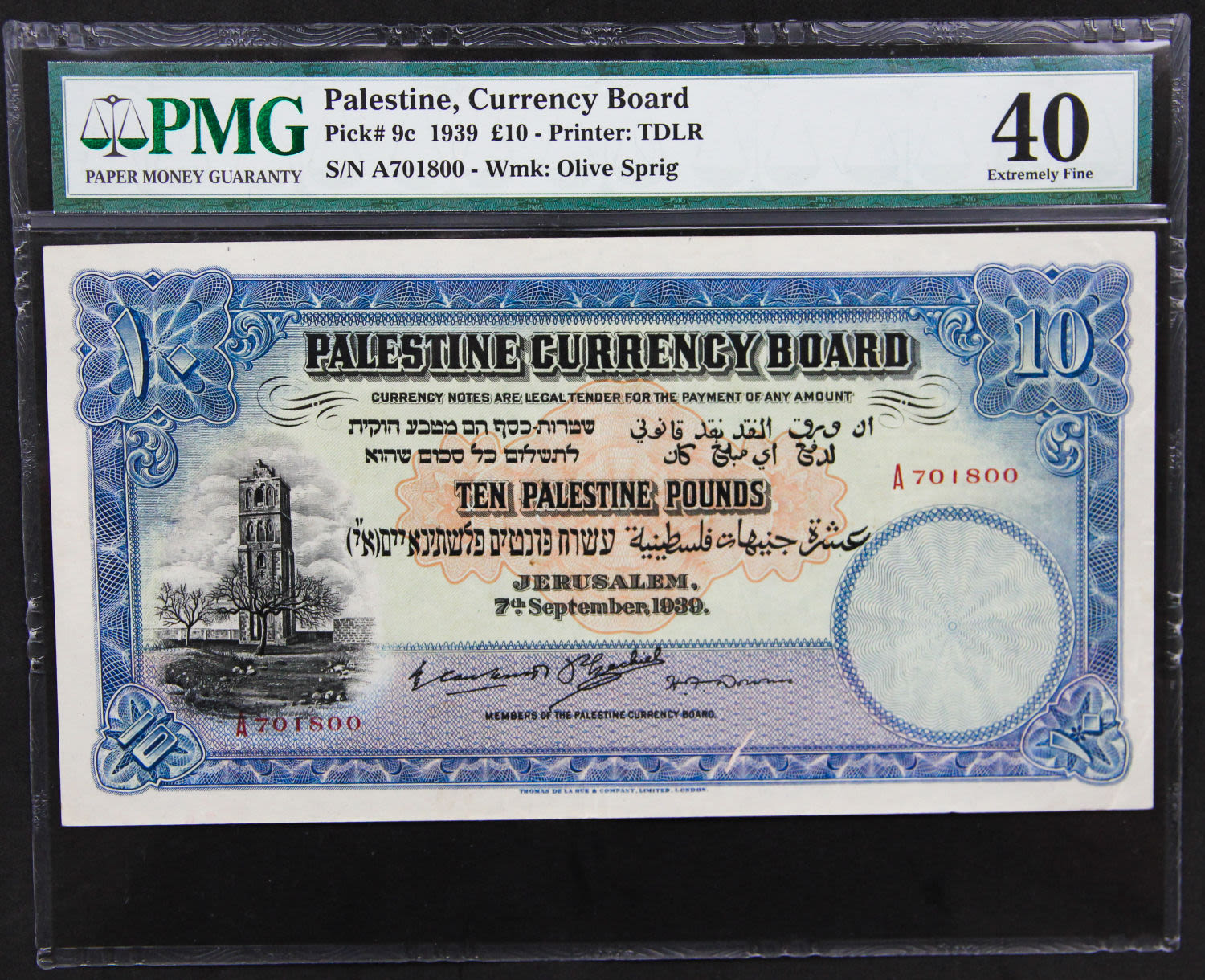 Palestine - 10 pounds 1939. - 1 0