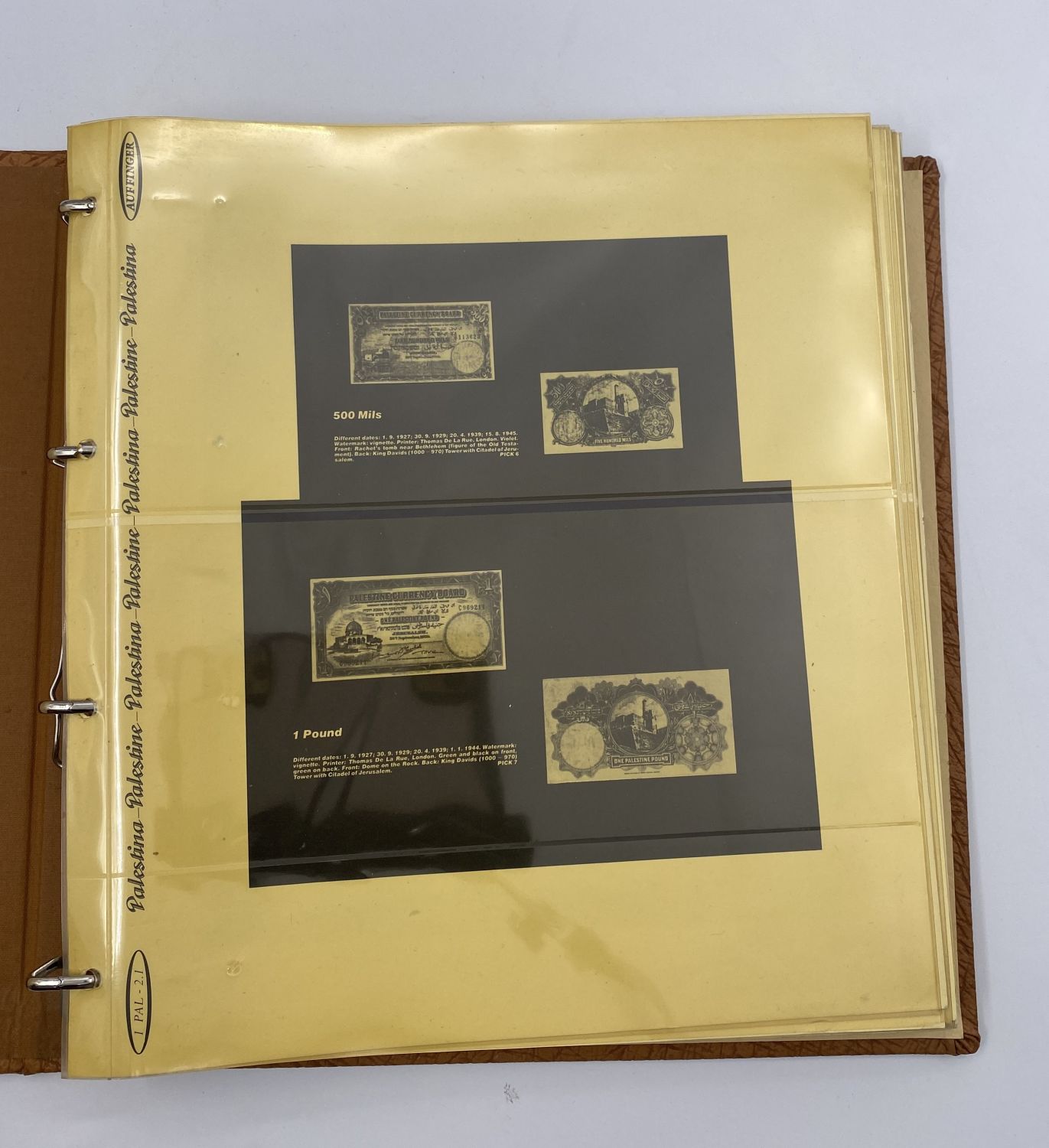 Album - for collecting Israeli banknotes "AUFFINGER ALBUM" - The album contains a picture of the banknote and ... - 1 6
