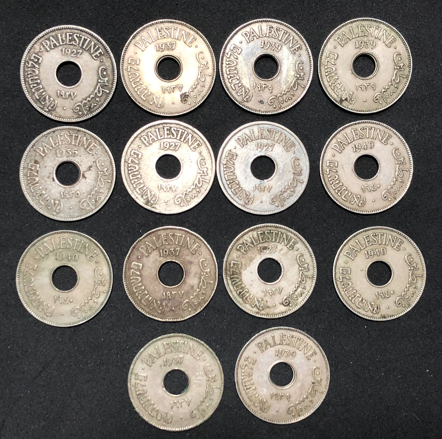 Palestine - Lots of 10 mils coins.