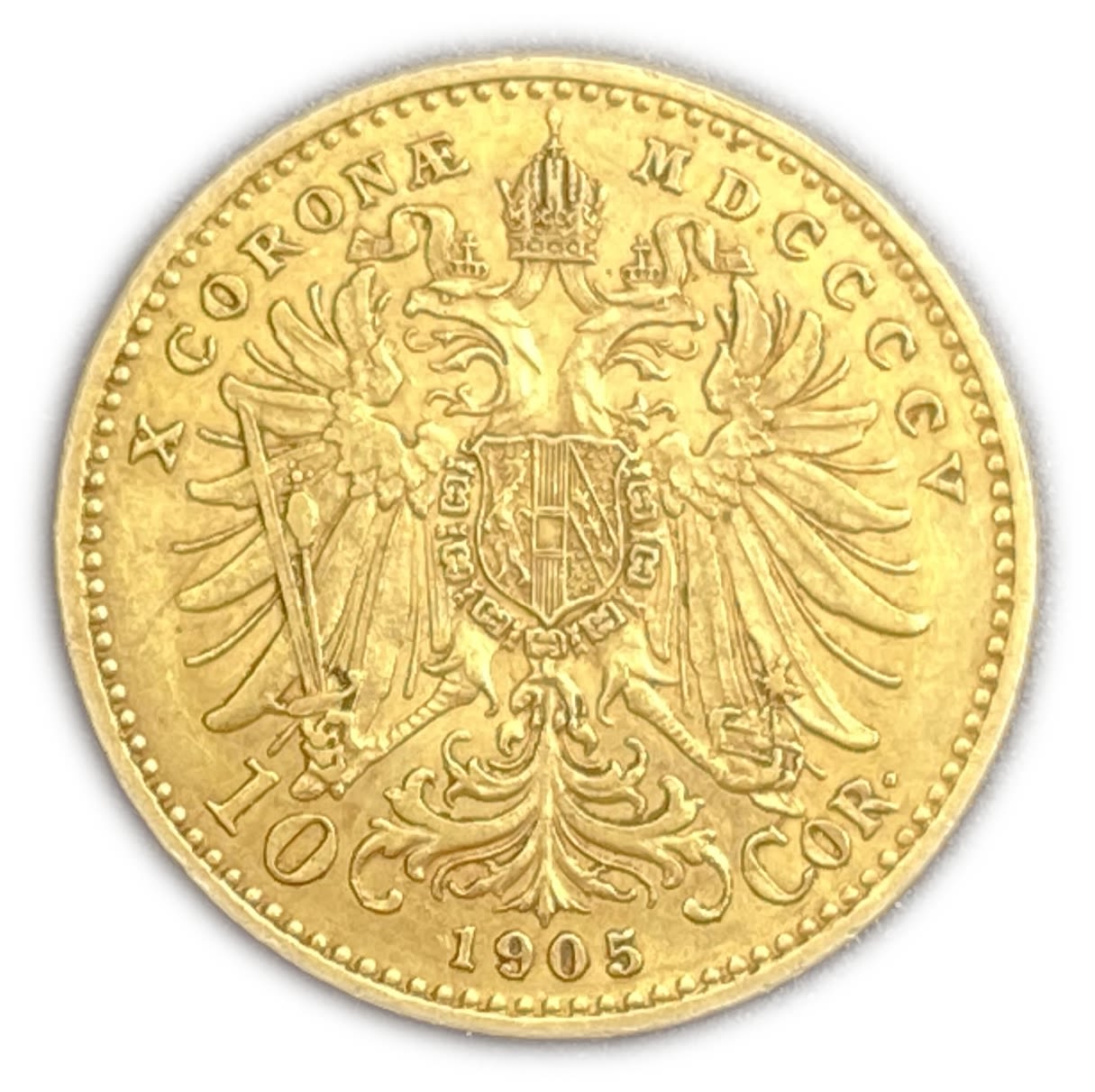 Austria - 10 krona 1905 - AU-UNC - gold 900, 19 mm, 3.39 g
The Austrian crown (German: ... - 1 1