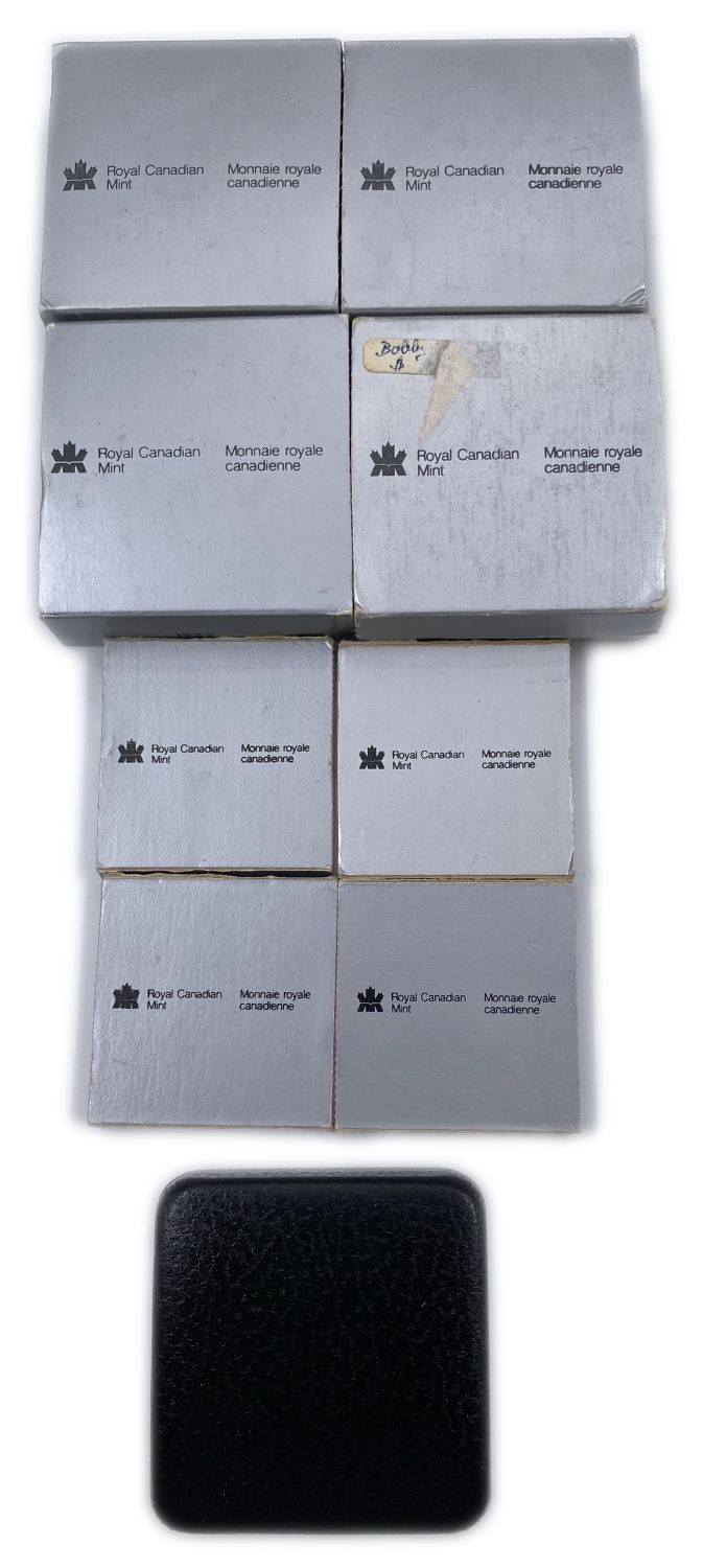 Canada - Lot of 9 silver coins + Canada coin set - In luxury cases - UNC - 1 5