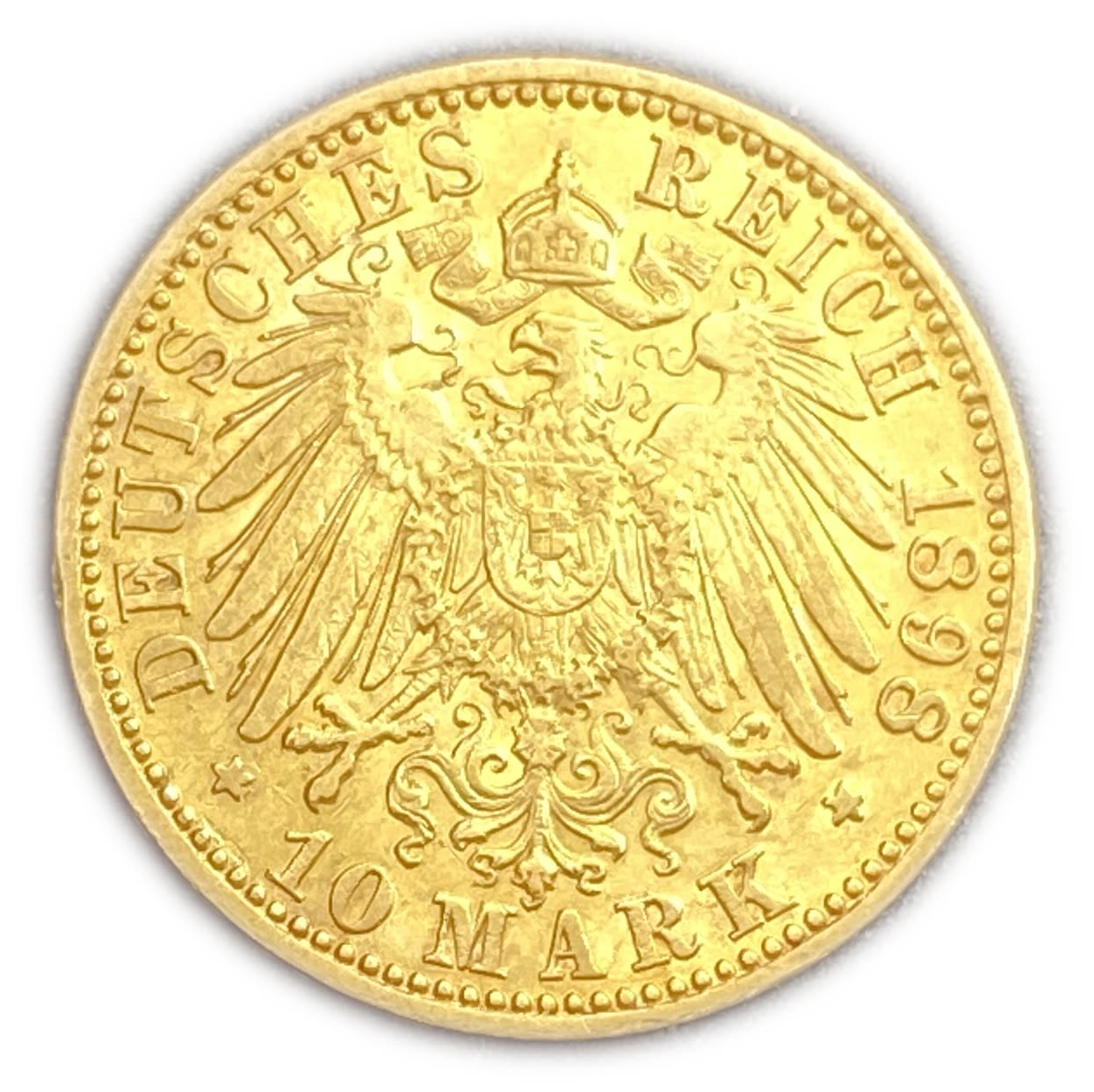 Germany - 10 Mark 1898 - Gold 900, 3.98 g, 19.5 mm
Goldmark (German: Goldmark, literally: gold ... - 1 1