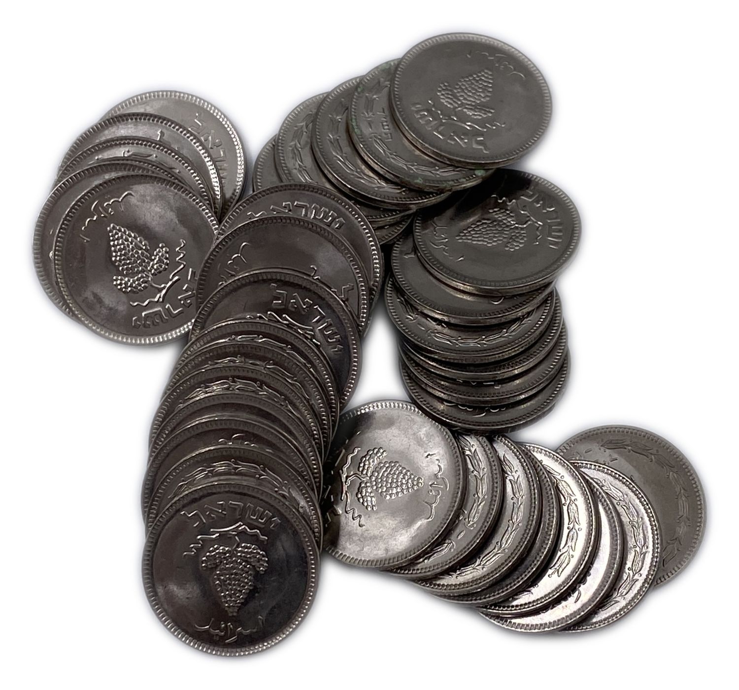 Israel - 40 coins of 25 P ruta 1954 - UNC
Face: The denomination "25 Pruta" and the date in Hebrew; ...