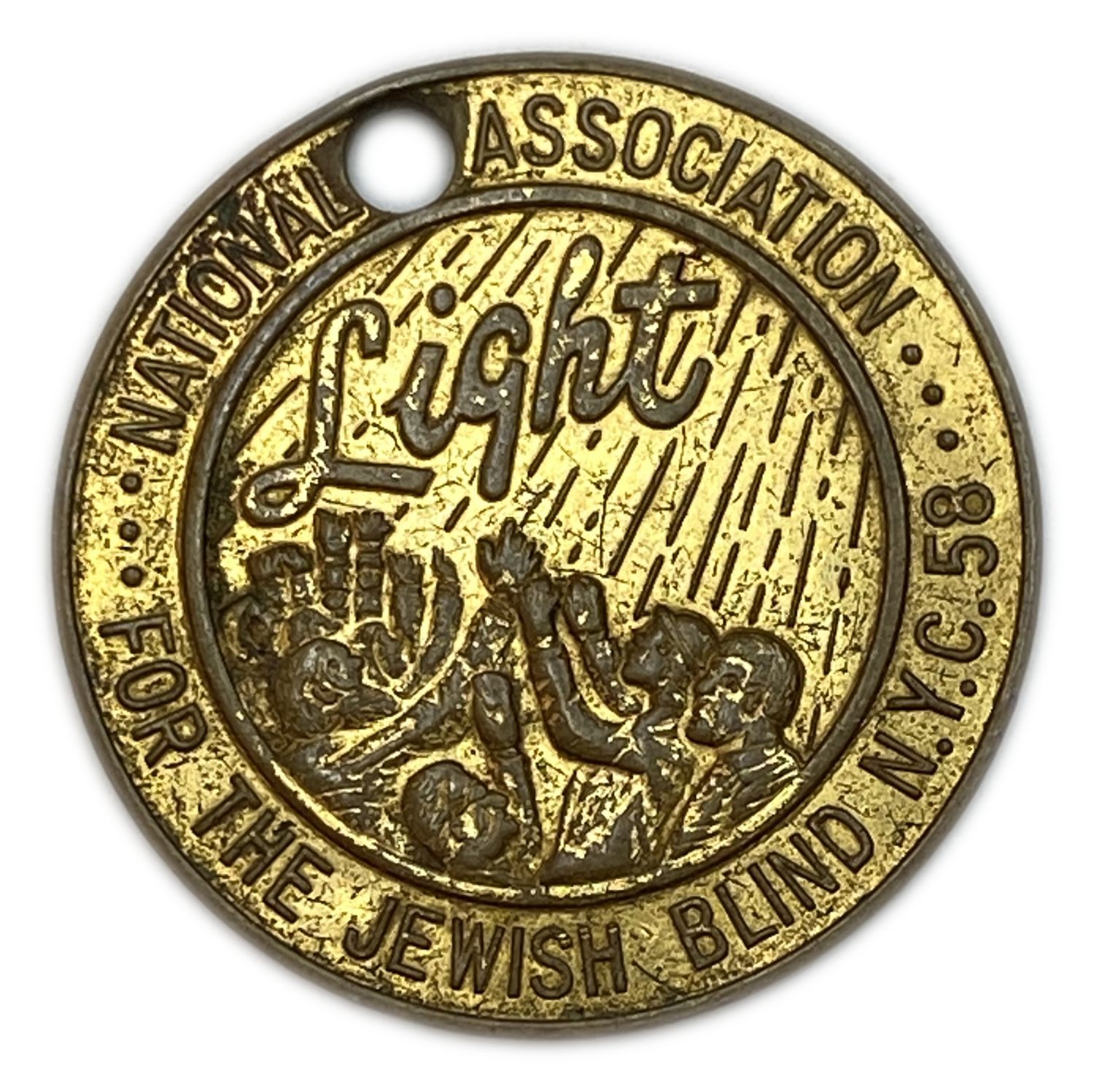 Judaica / Zionism - Appreciation token New York Gilt donation medallion of the National Association for the ... - 1 0