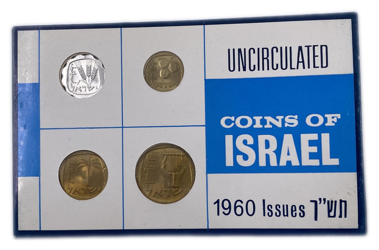 Israel - Coin Set 1, 5, 10, 25 Agorot 1960 - UNC
Four Israeli coins in UNC Condition (new) from 1960 ...