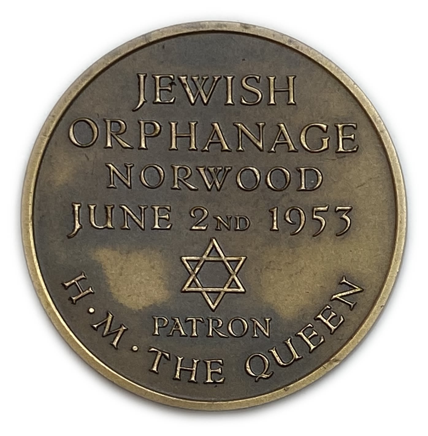 Judaica / Zionism - Jewish Orphanage Norwood Patron HM The Queen Elizabeth II Coronation Medal ... - 1 1