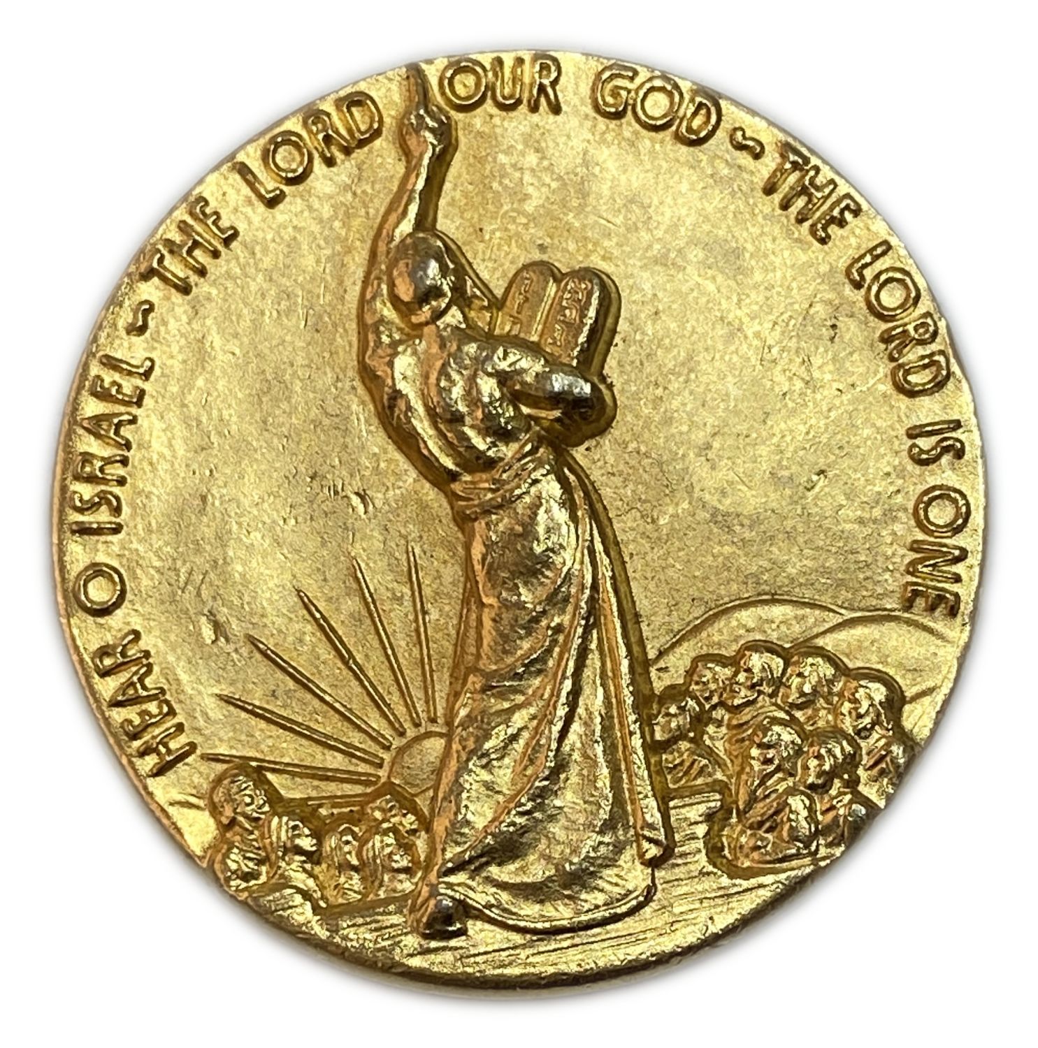 Judaica / Zionism - A beautiful medal showing the giving of the Torah in which Moses handed over the tablets of the ... - 1 0