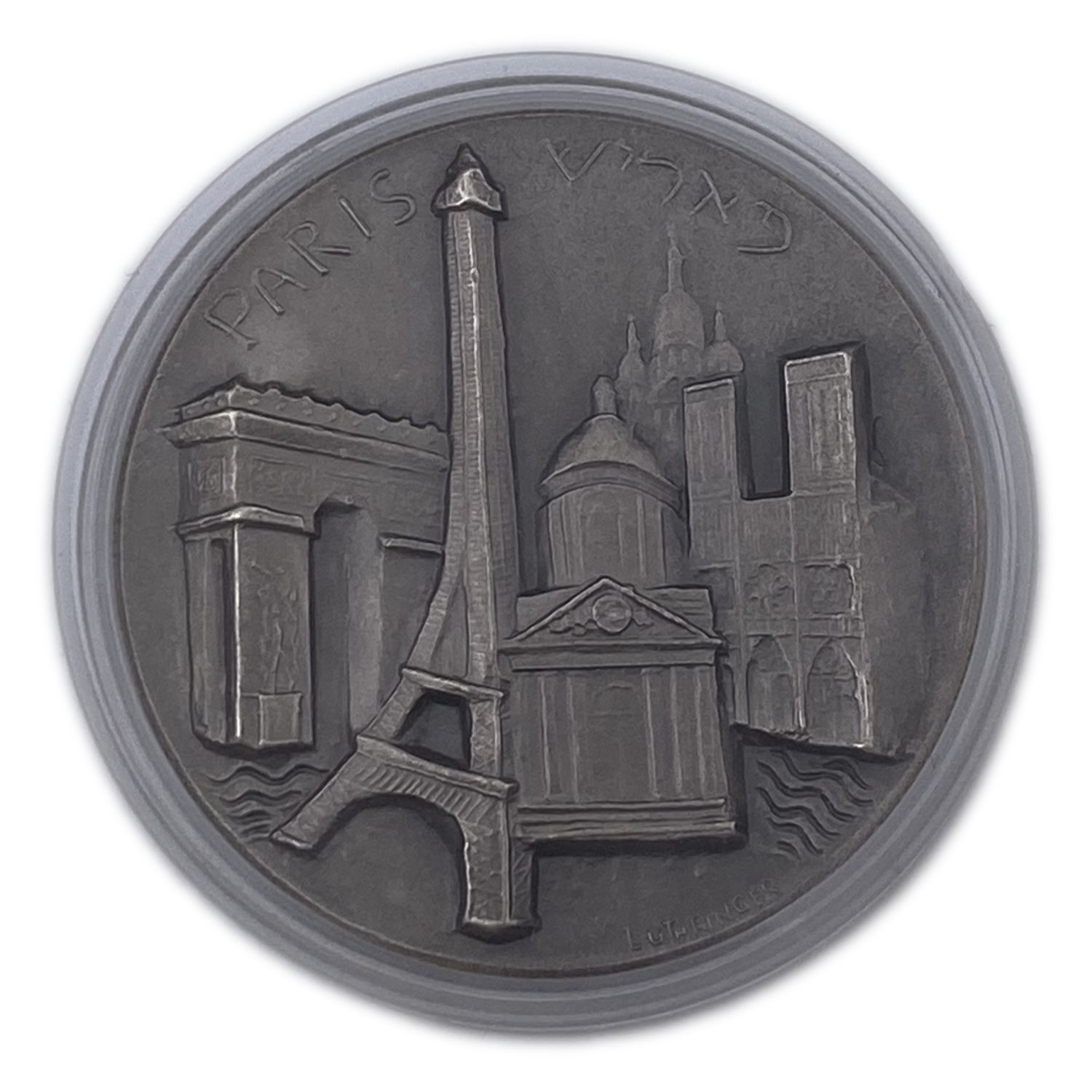 Israel - A pair of "Jerusalem & Paris" medals - 999 silver, 60 g, 50 mm.
Total silver weight: ... - 1 1