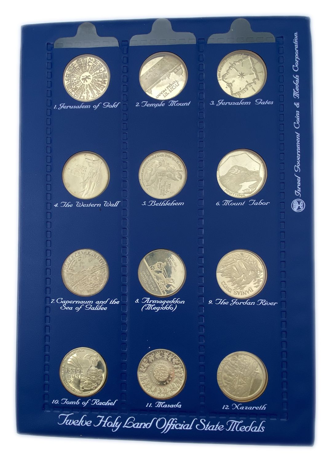 "Israel - Set of 12 State Medals of the Silver ""Holy Land"" published by the Government Company - Silver, Total ... - 1 1