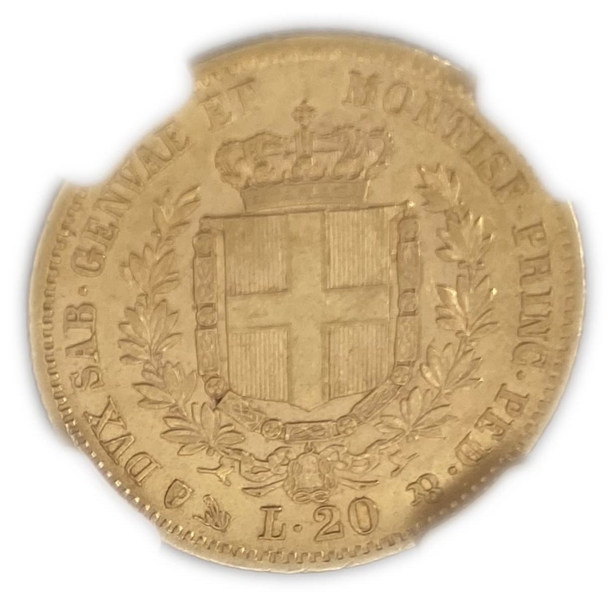 Sardinia - 20 pounds 1852 - NGC AU 50 - 900 gold, weight 6.45 g, 21 mm
Sardinia (Sardigna or ... - 1 1