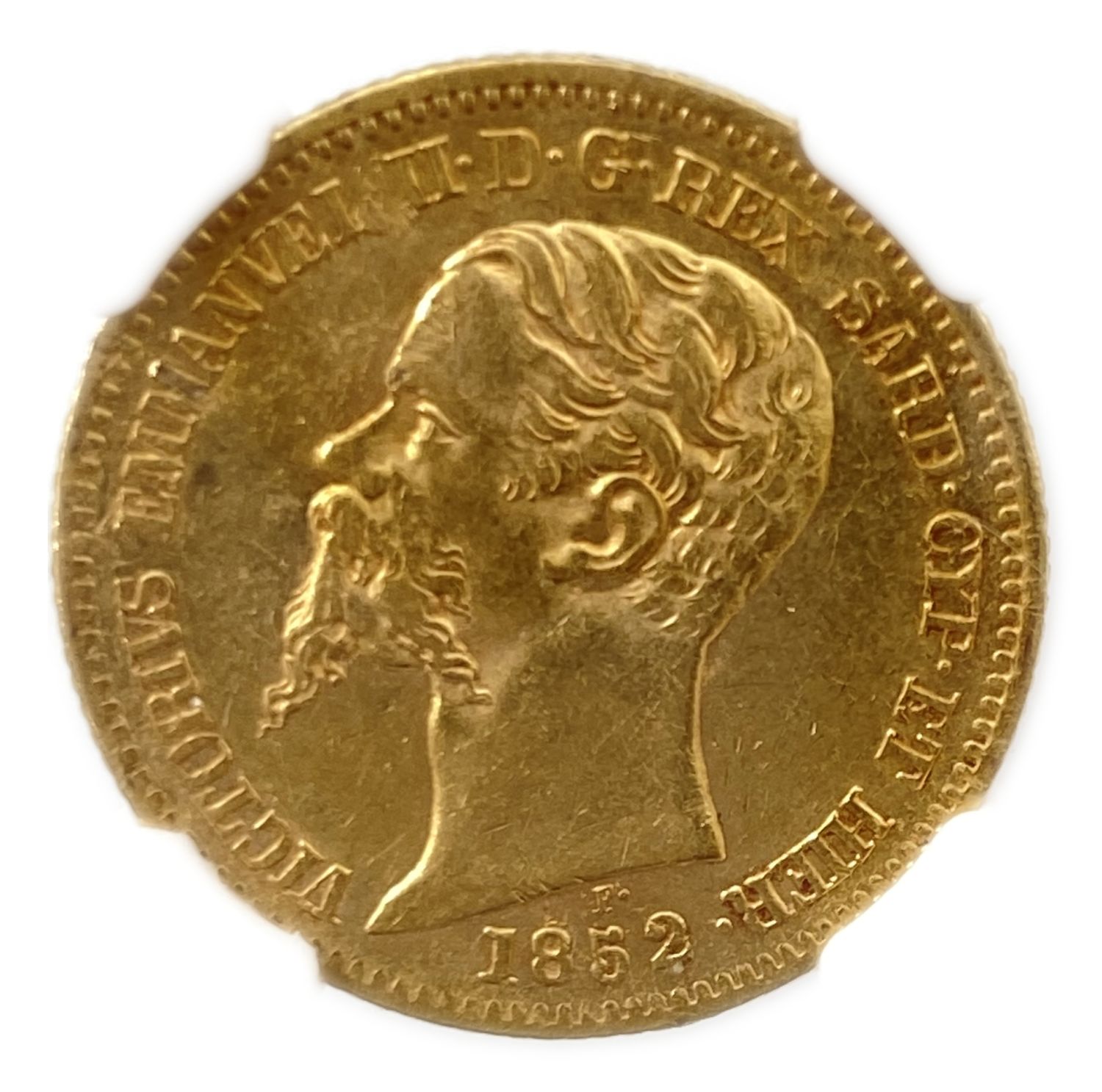 Sardinia - 20 pounds 1852 - NGC AU 50 - 900 gold, weight 6.45 g, 21 mm
Sardinia (Sardigna or ... - 1 0