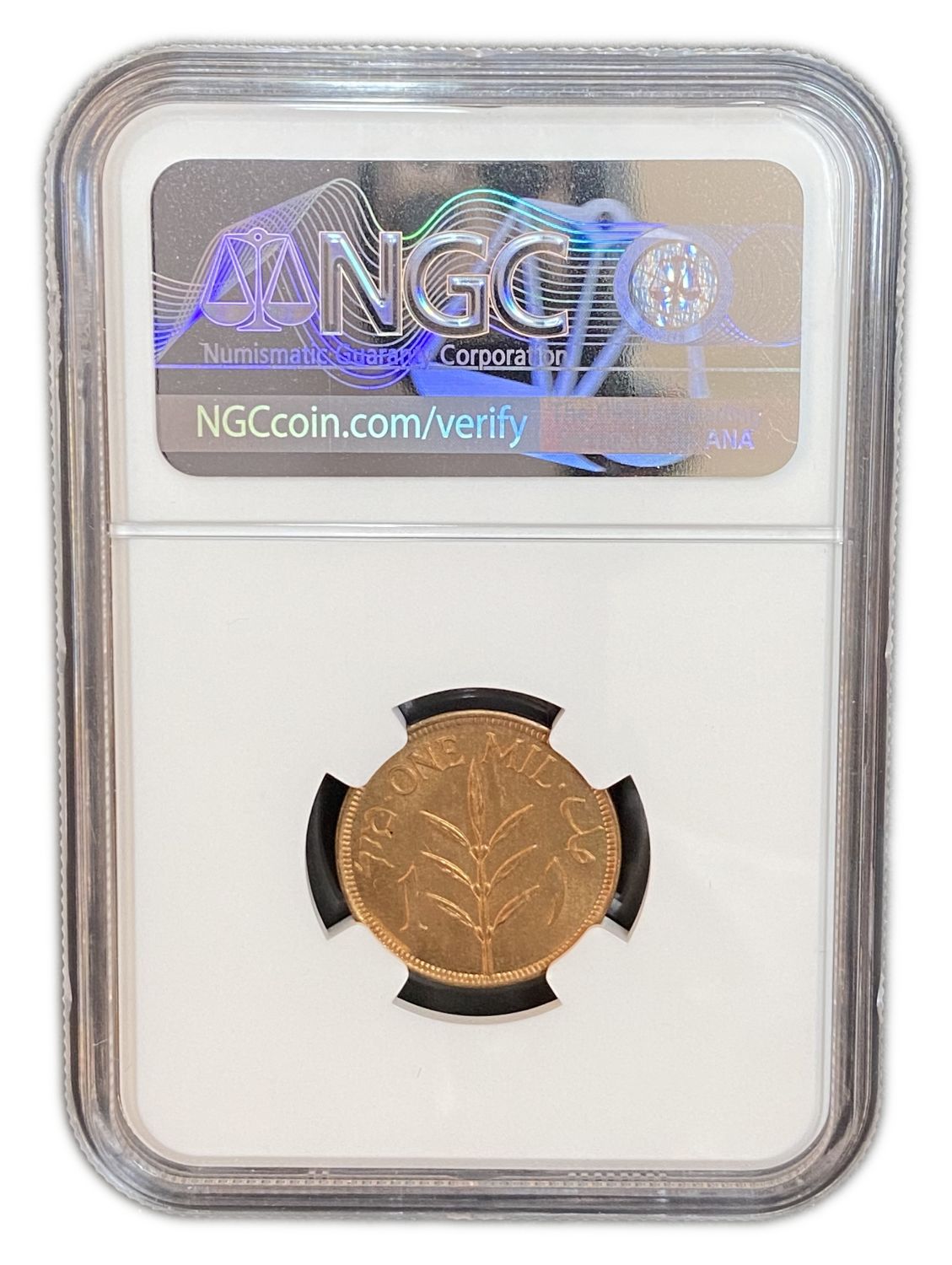Palestine - 1 Mil 1927 - NGC 66 RD
MIL, was the Hebrew name of the coin that was legal in ... - 1 3