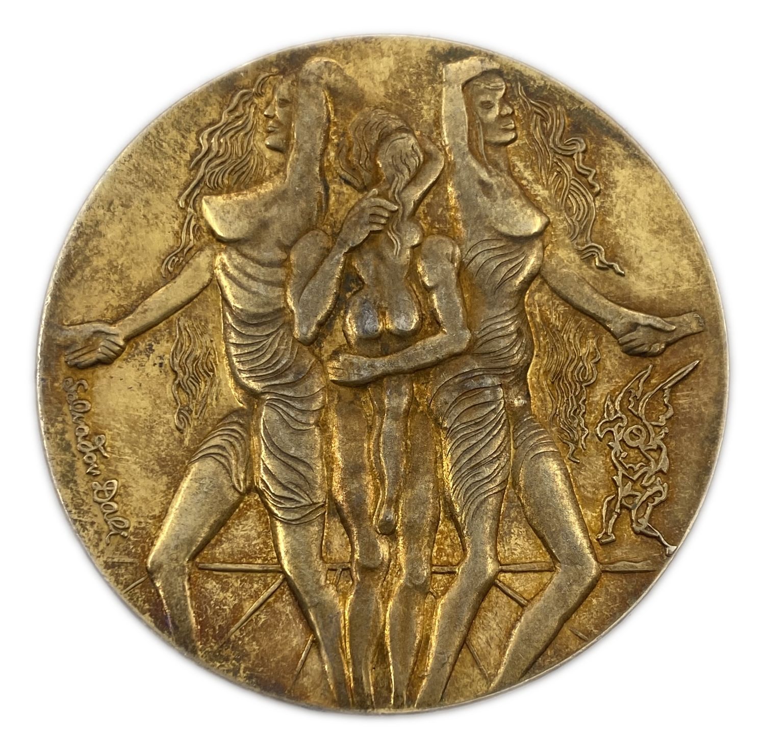 Israel - Salodor Dali - Medal for Peace.
Pure silver plated with gold 100 g, 59 mm. ... - 1 0