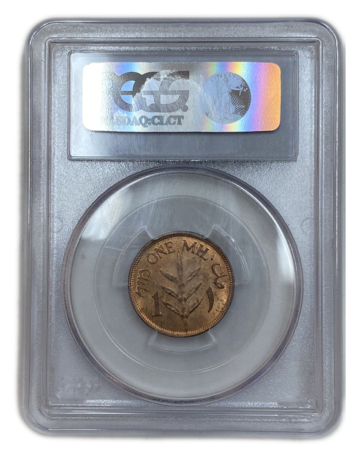 Palestine - 1 Mil 1944 - PCGS 64 RD - UNC
MIL, was the Hebrew name of the coin that was legal ... - 1 3