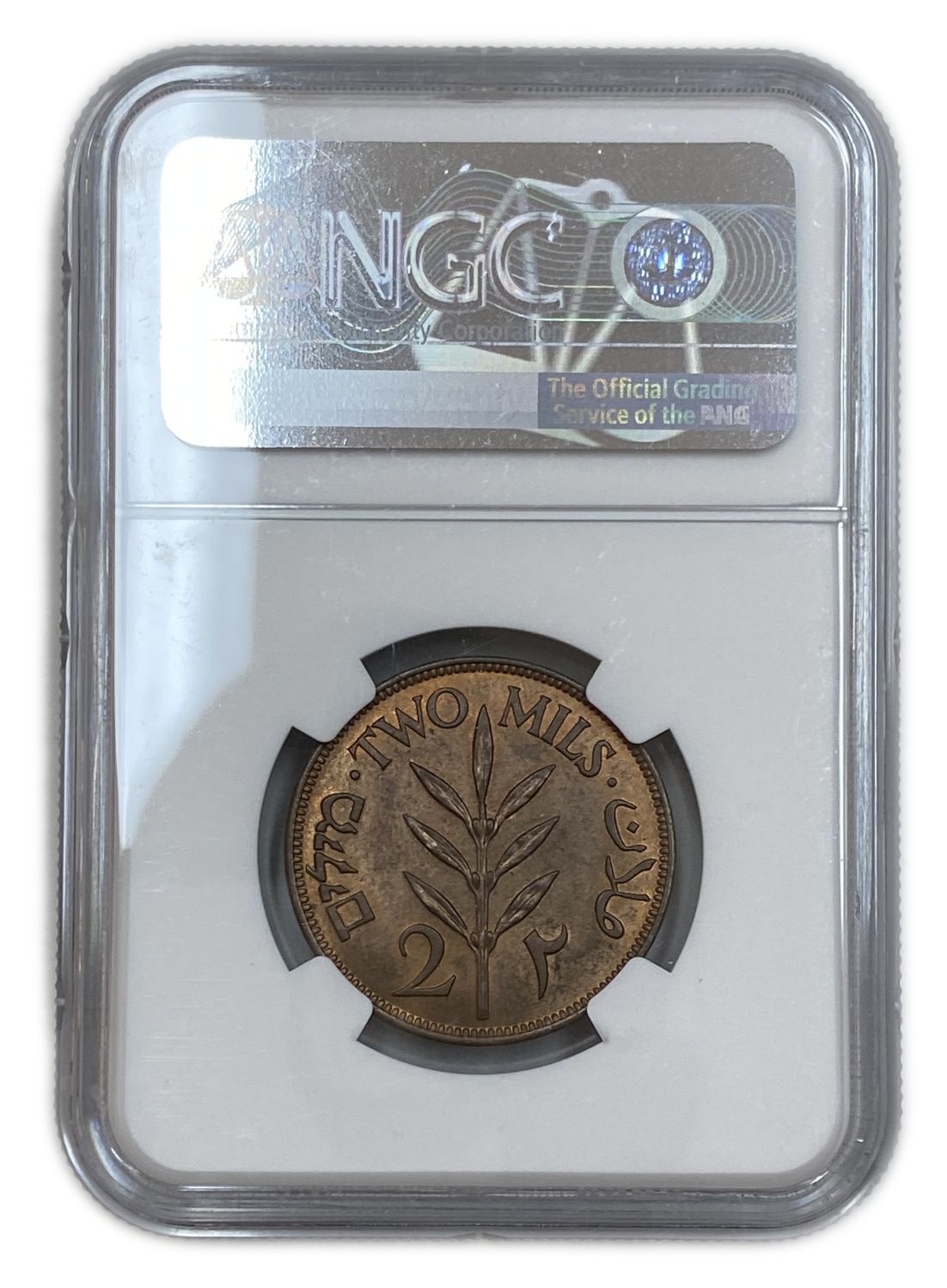 Palestine - 2 Mils 1941 - NGC 64 RB - UNC
MIL, was the Hebrew name of the coin that was legal ... - 1 3