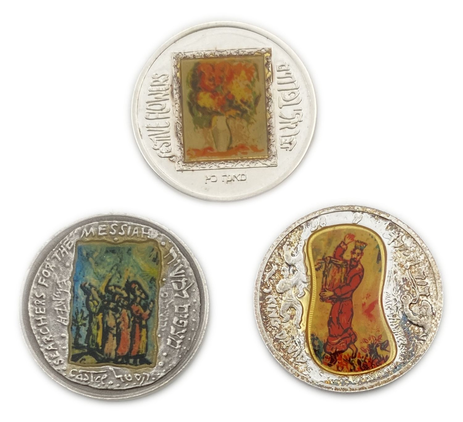 Israel - 3 medals.
1. Expecting the Messiah, Love of the World - State Medal, 1986 - 999 silver ... - 1 0