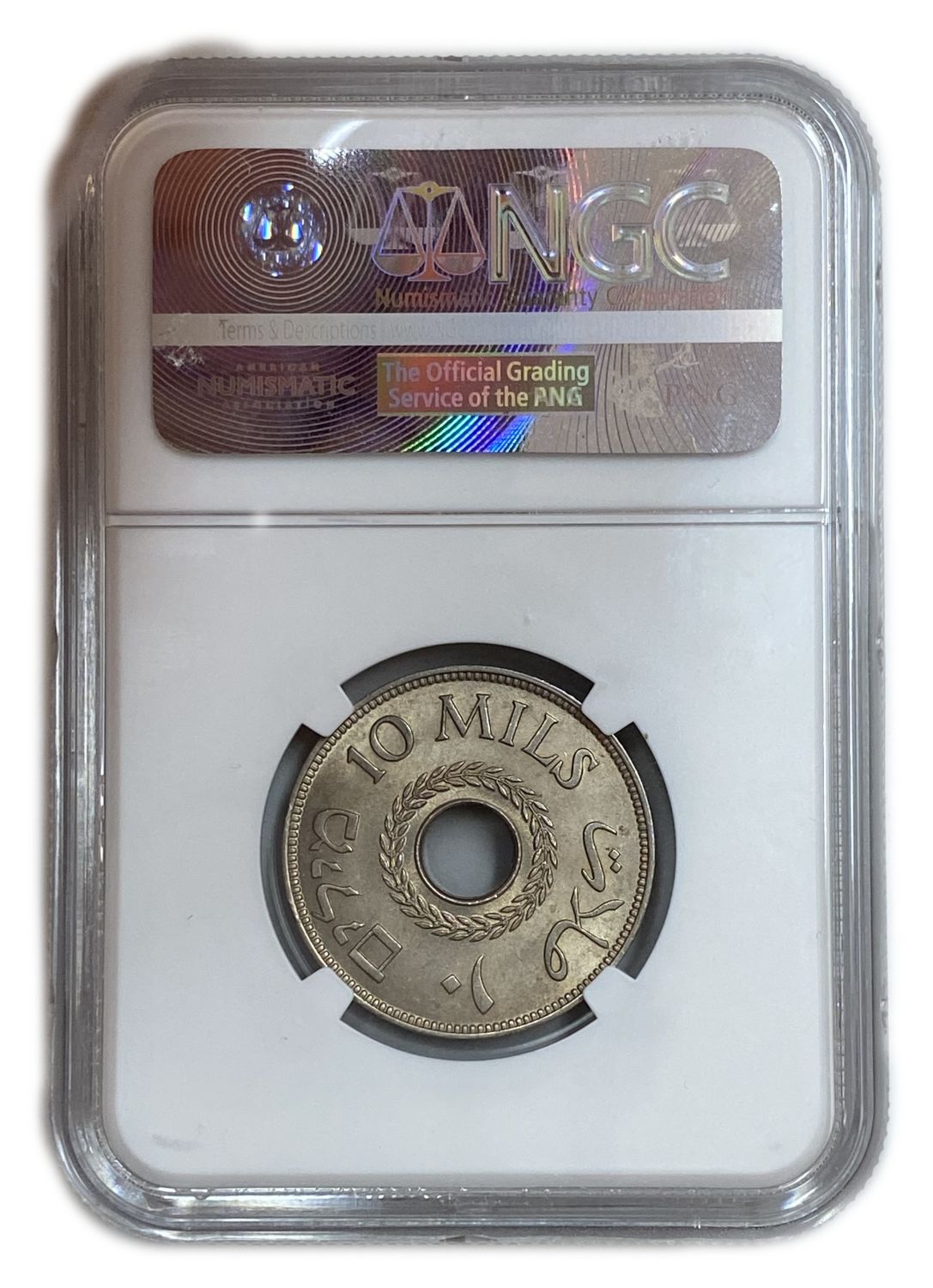 Palestine - 10 Mils 1937 - NGC 65 - UNC - Rare in this High Level
MIL, was the Hebrew name of the ... - 1 3