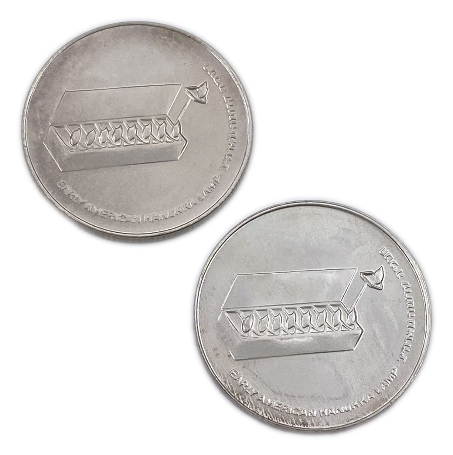 Israel - 2 menorah coins from the United States, Hanukkah 5737, 1976 - silver 500, 20 g, 34 mm.
... - 1 2
