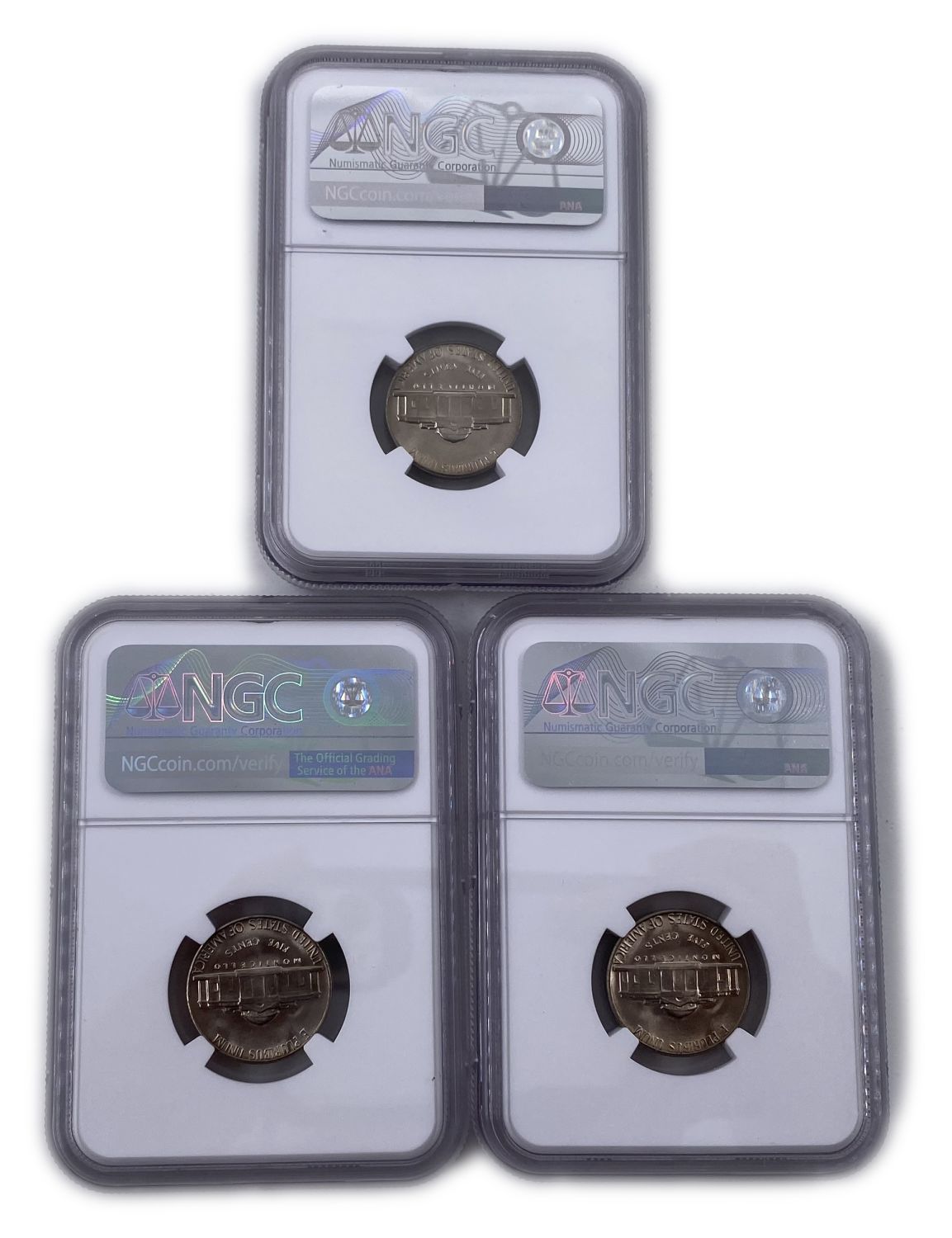 USA - Lot of 3 coins 5 cents 1965 - all three are rated NGC MS 66 - 1 1