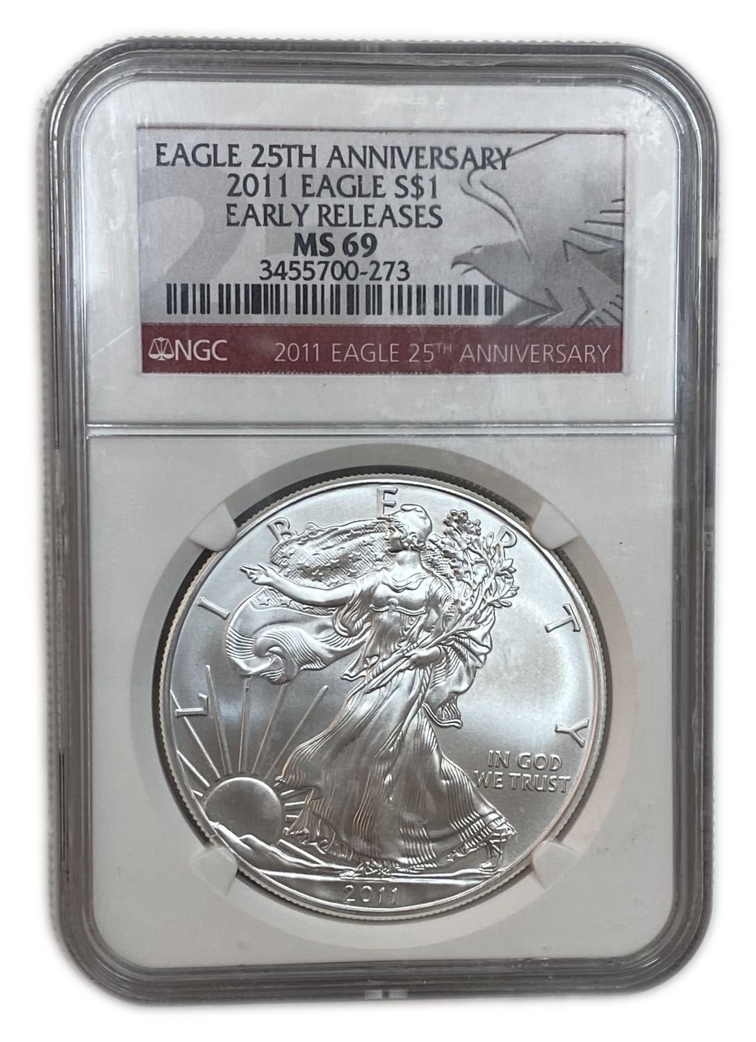 US - $ 1 2011 - "Walking Librety - Silver Eagle " - NGC MS 69 - Early Releases - To Mark 25 Years of These ... - 1 2