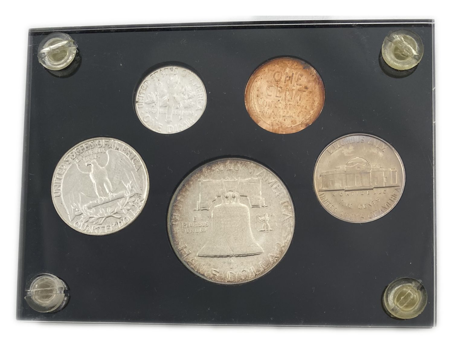 USA - 1 Cent, Nickel, Dime, Quarter, Half Dollar coin set from 1952 - Expensive.
Mintage 82 ... - 1 1