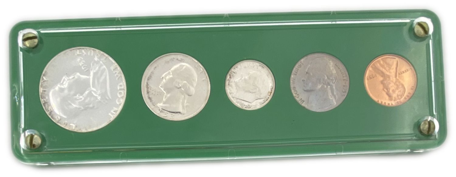 USA - 1 Cent, Nickel, Dime, Quarter, Half Dollar pair of 2 coins set from 1953.
Mintage - 128 ... - 1 3