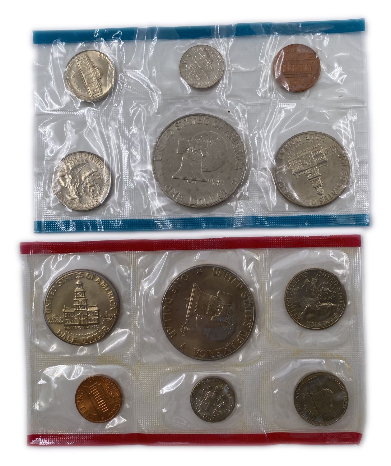 USA - Lot of 8 different coin sets in luxury and original cases - New Conditions (UNC) - 1970s and 1980s - 1 11
