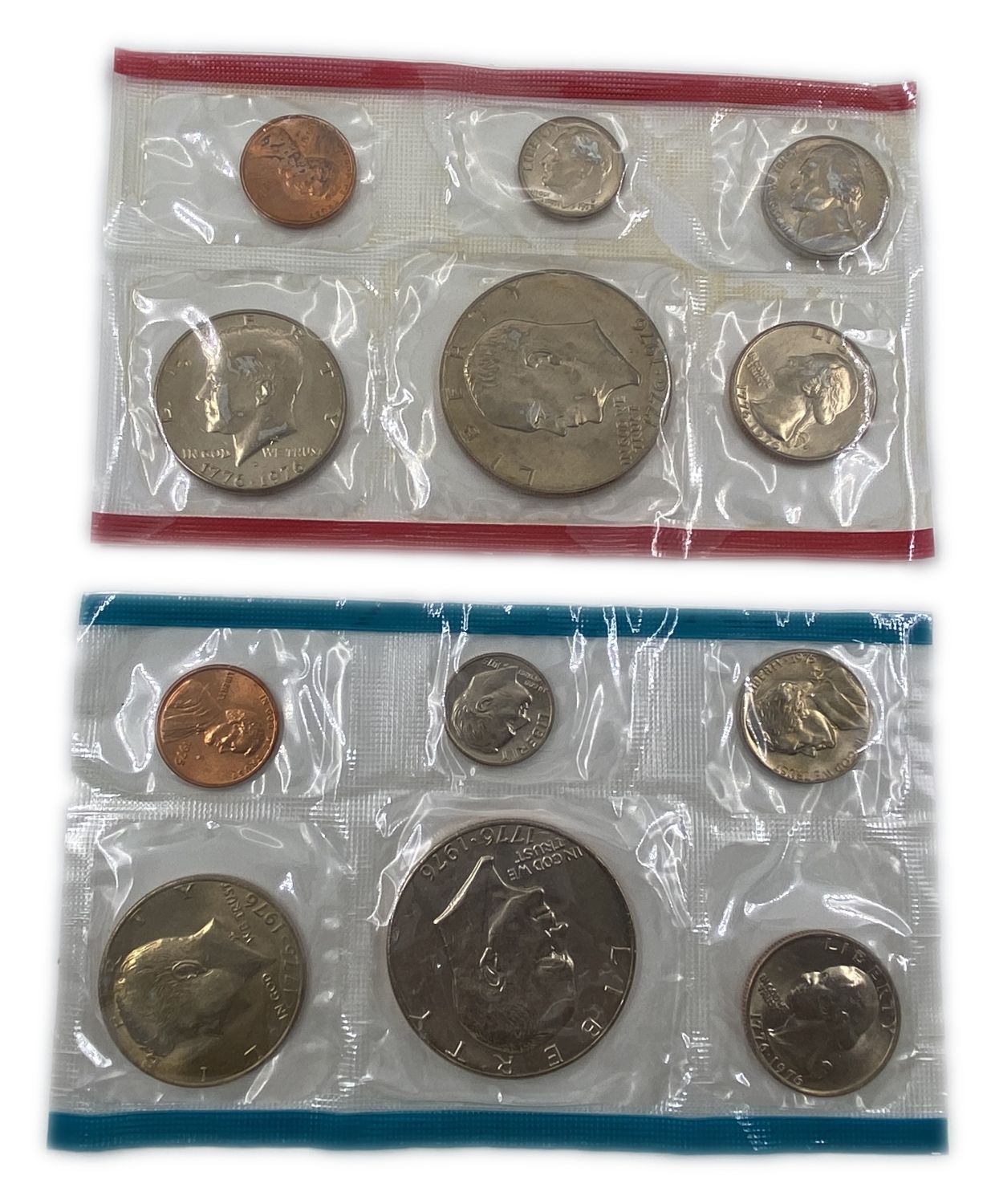 USA - Lot of 8 different coin sets in luxury and original cases - New Conditions (UNC) - 1970s and 1980s - 1 7