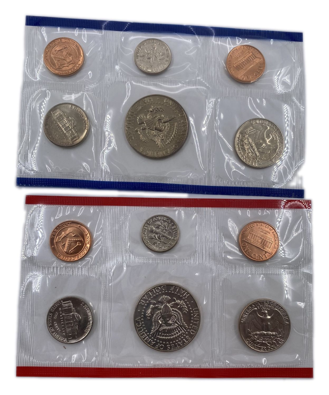 USA - Lot of 8 different coin sets in luxury and original cases - New Conditions (UNC) - 1970s and 1980s - 1 14