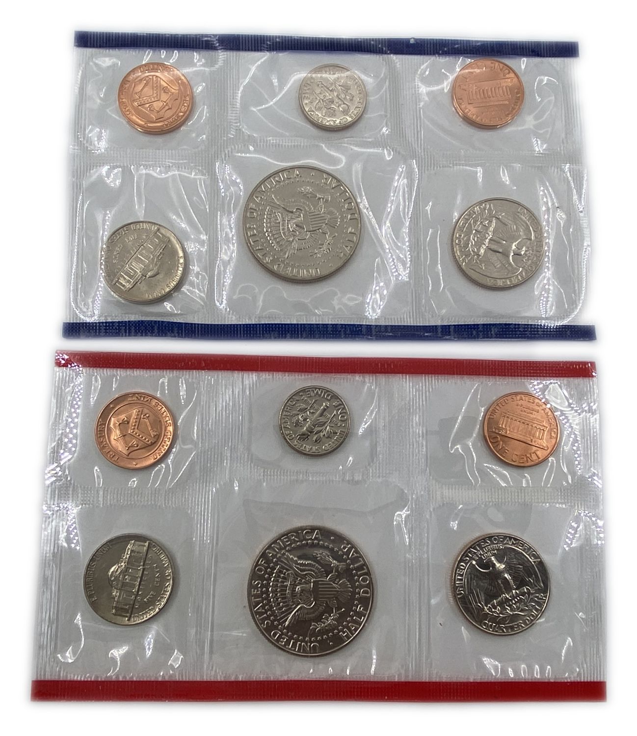 USA - Lot of 8 different coin sets in luxury and original cases - New Conditions (UNC) - 1970s and 1980s - 1 5