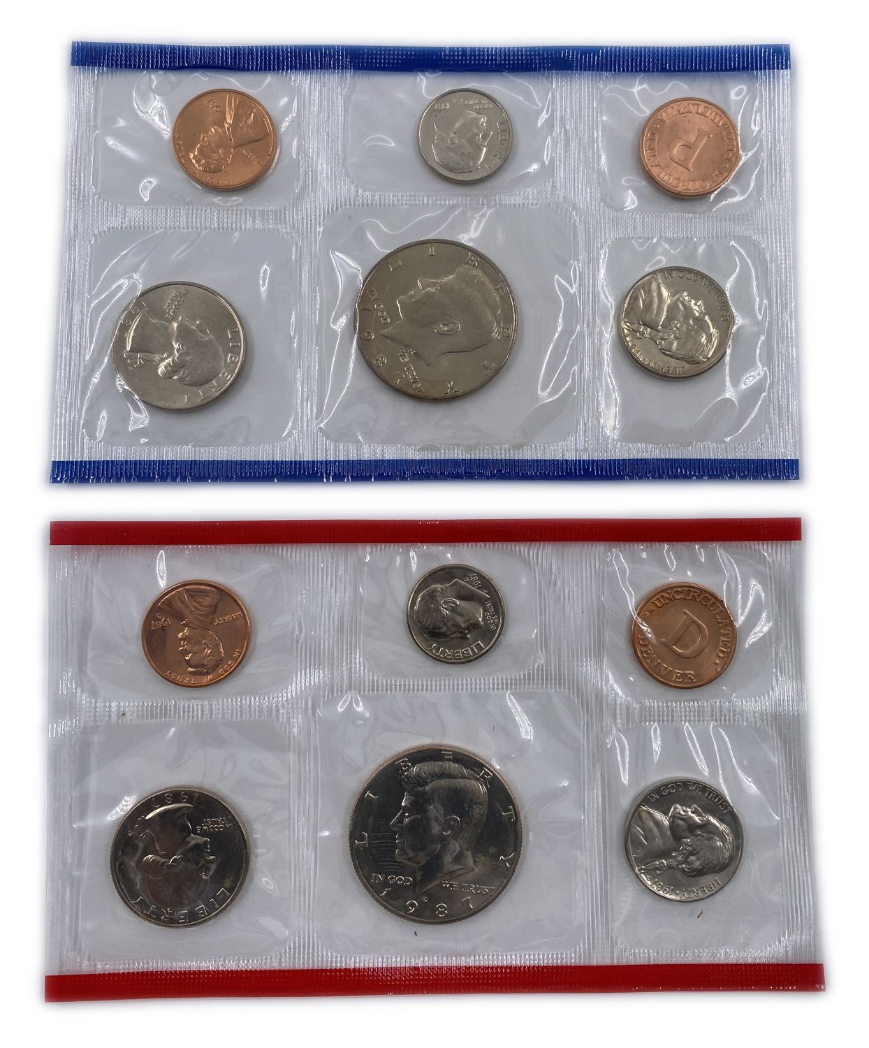USA - Lot of 8 different coin sets in luxury and original cases - New Conditions (UNC) - 1970s and 1980s - 1 15