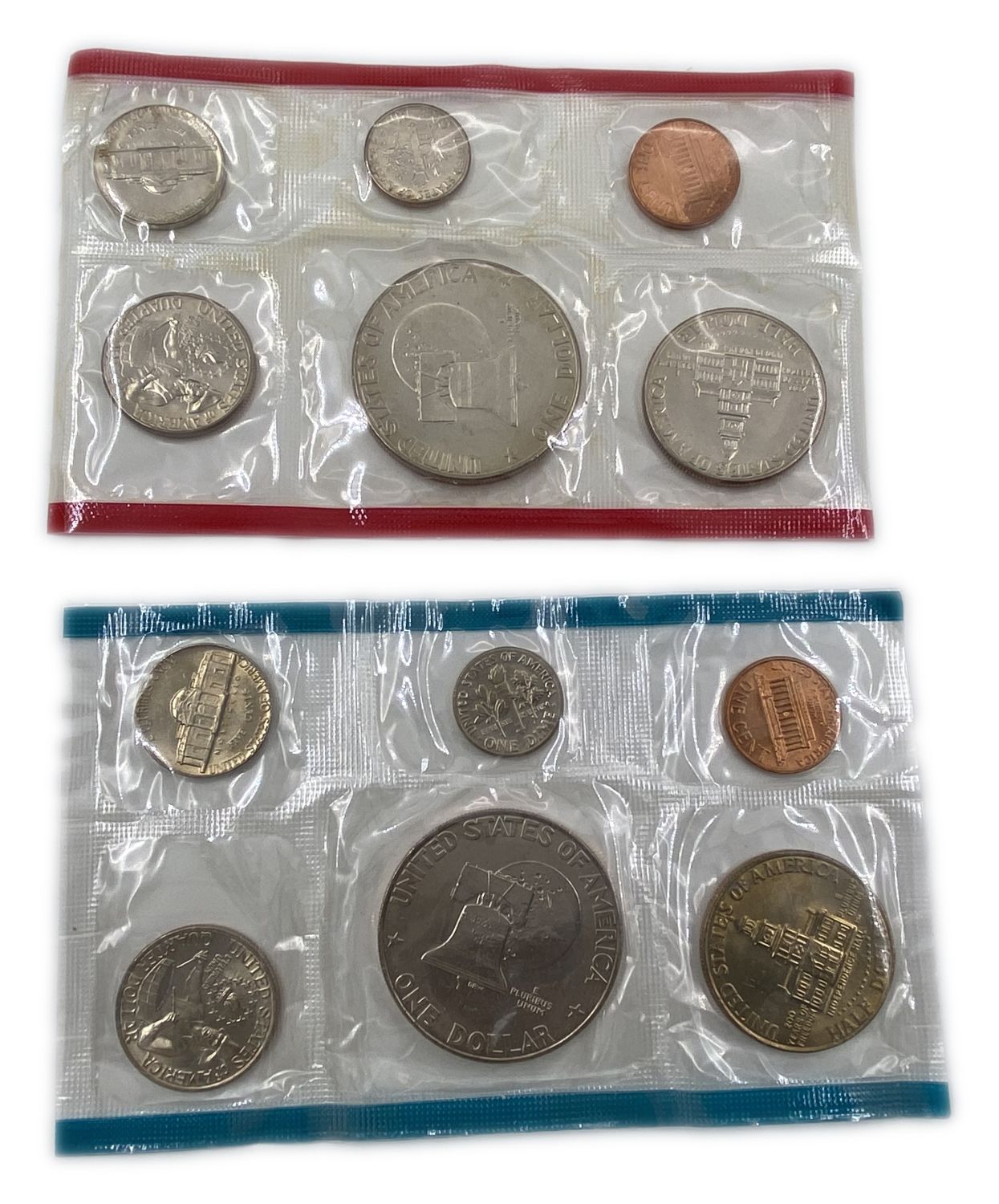 USA - Lot of 8 different coin sets in luxury and original cases - New Conditions (UNC) - 1970s and 1980s - 1 8